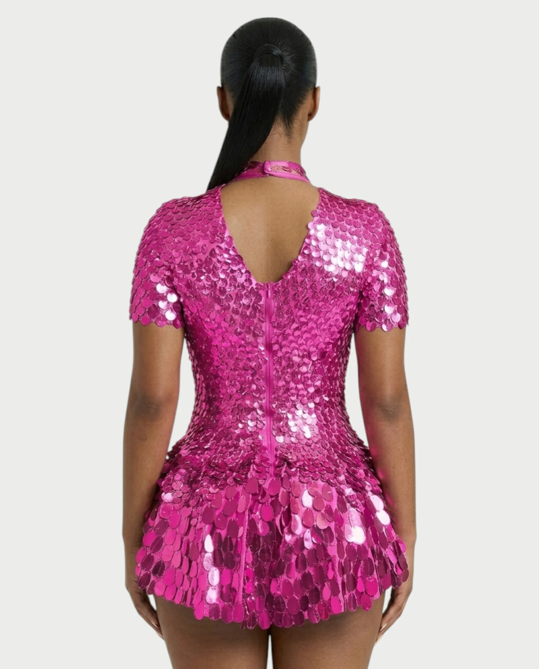 KAIRIE Sequin Scallop Mini Dress - Image 40