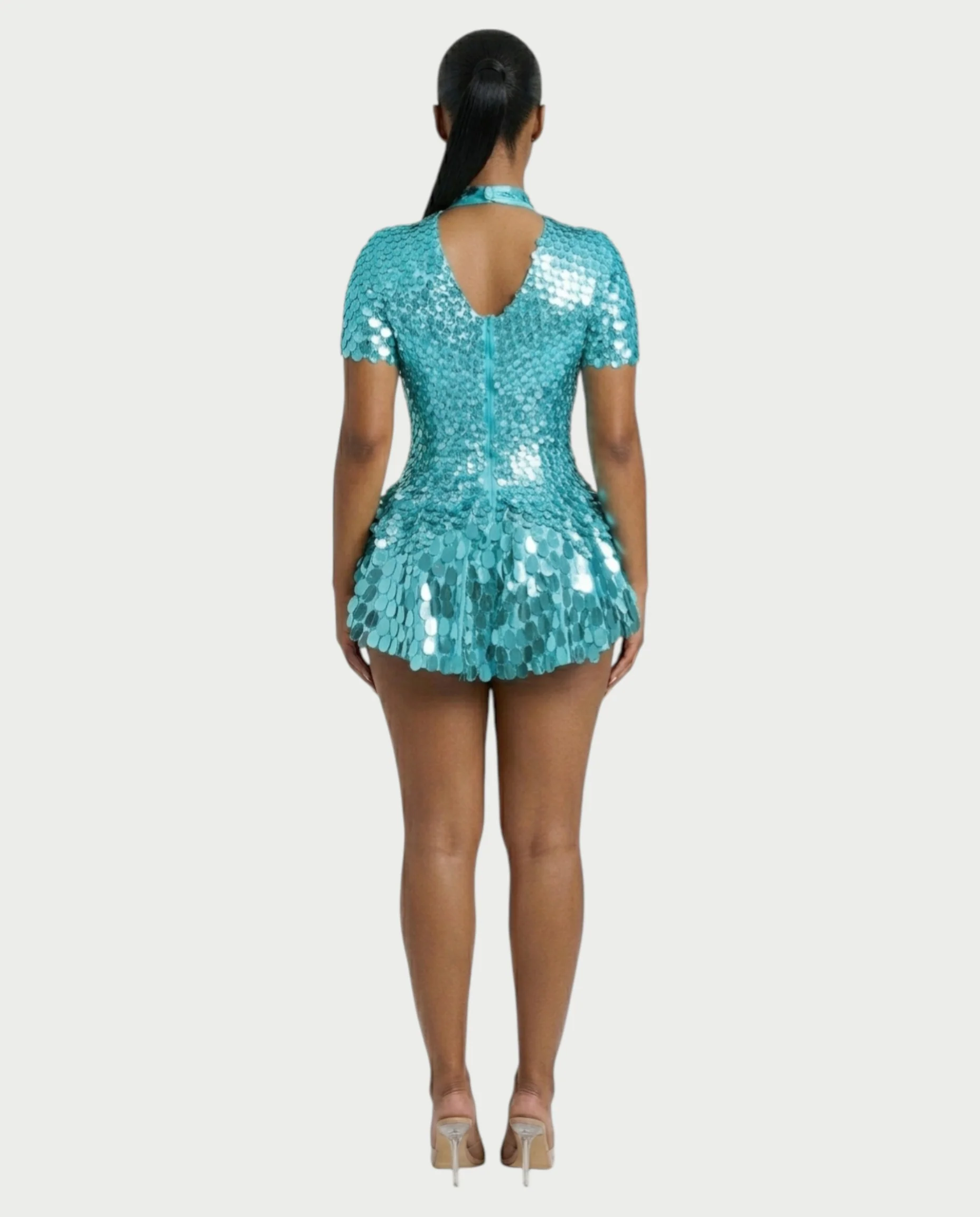 KAIRIE Sequin Scallop Mini Dress - Image 42