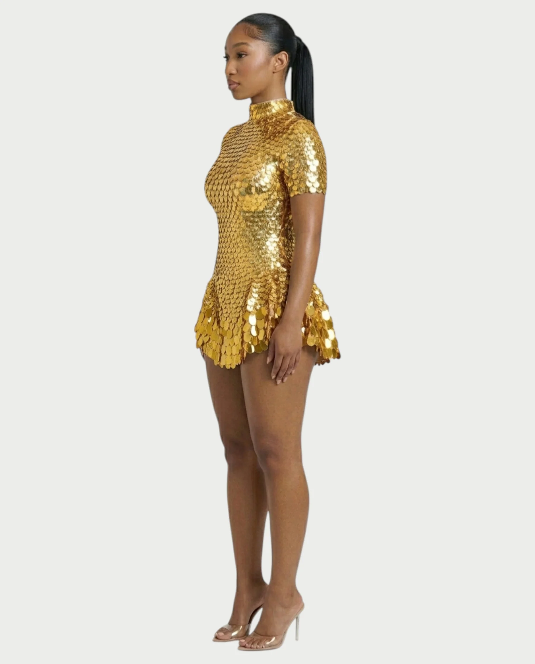 KAIRIE Sequin Scallop Mini Dress - Image 8