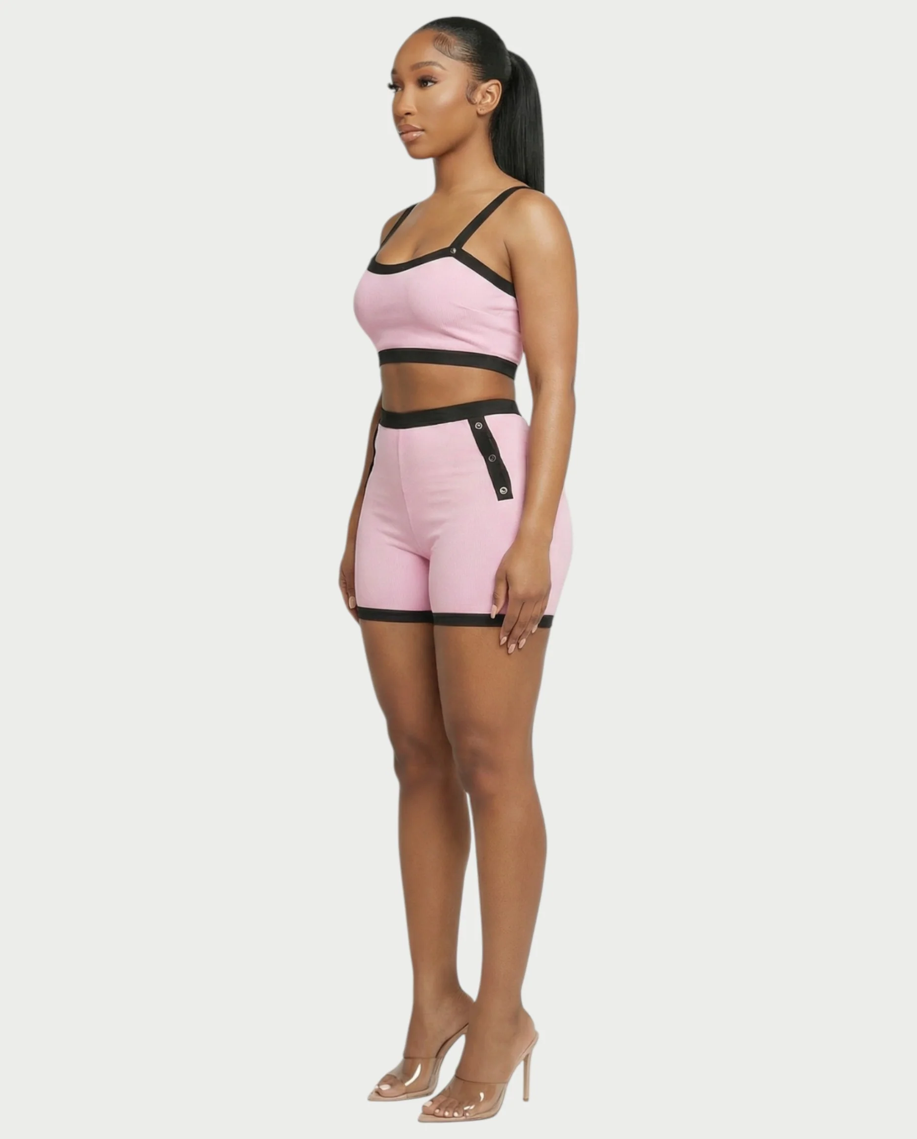 KAMRYN Contrast Trim Top & Shorts Set - Image 3