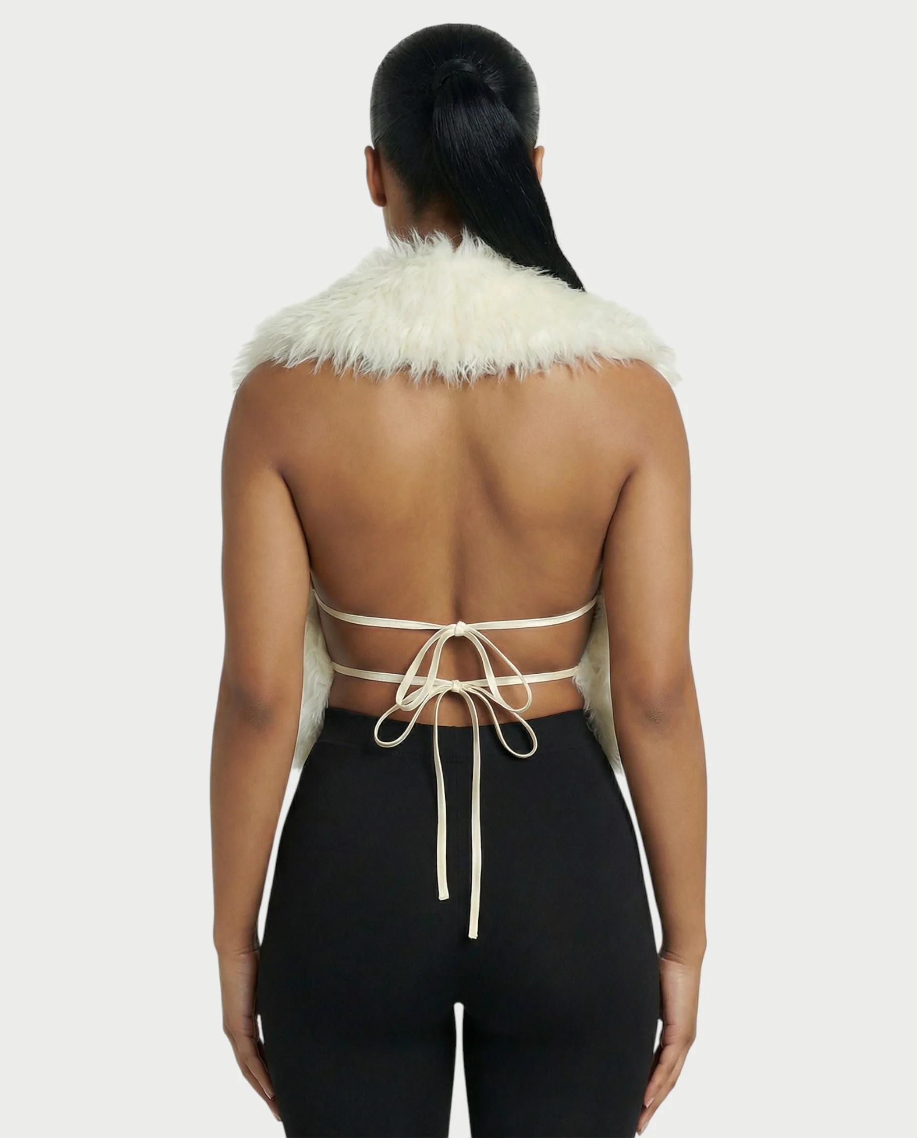 KAREYA Faux Fur Vest Top - Image 5