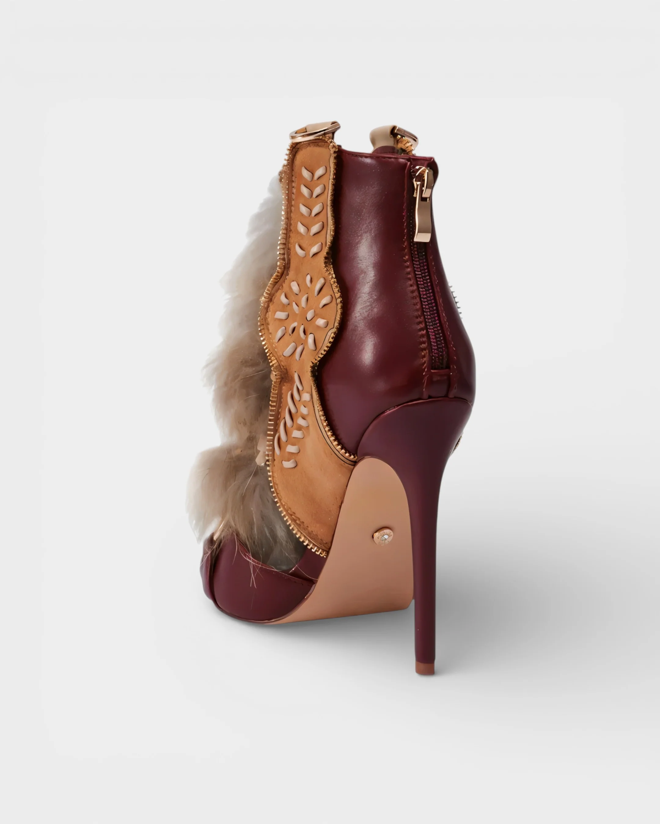 KELLA Faux-Fur Lace-Up Stiletto Heels - Image 7