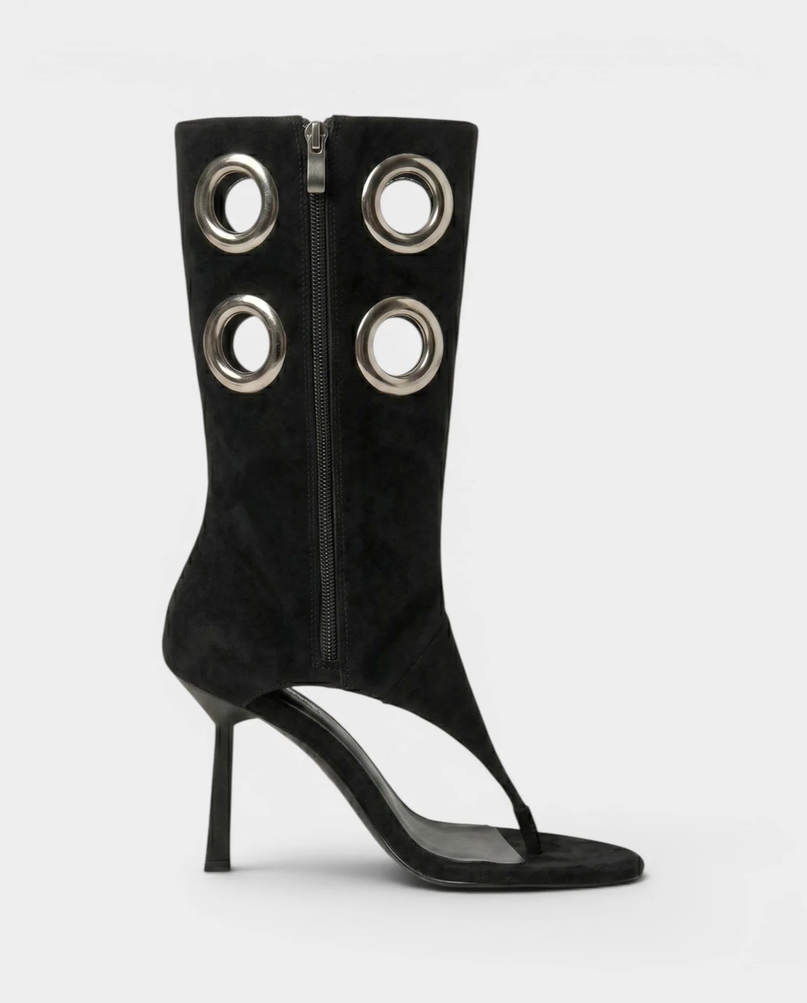 KENNA Metallic Eyelet Open-Toe Stiletto Heel Boots - Image 6