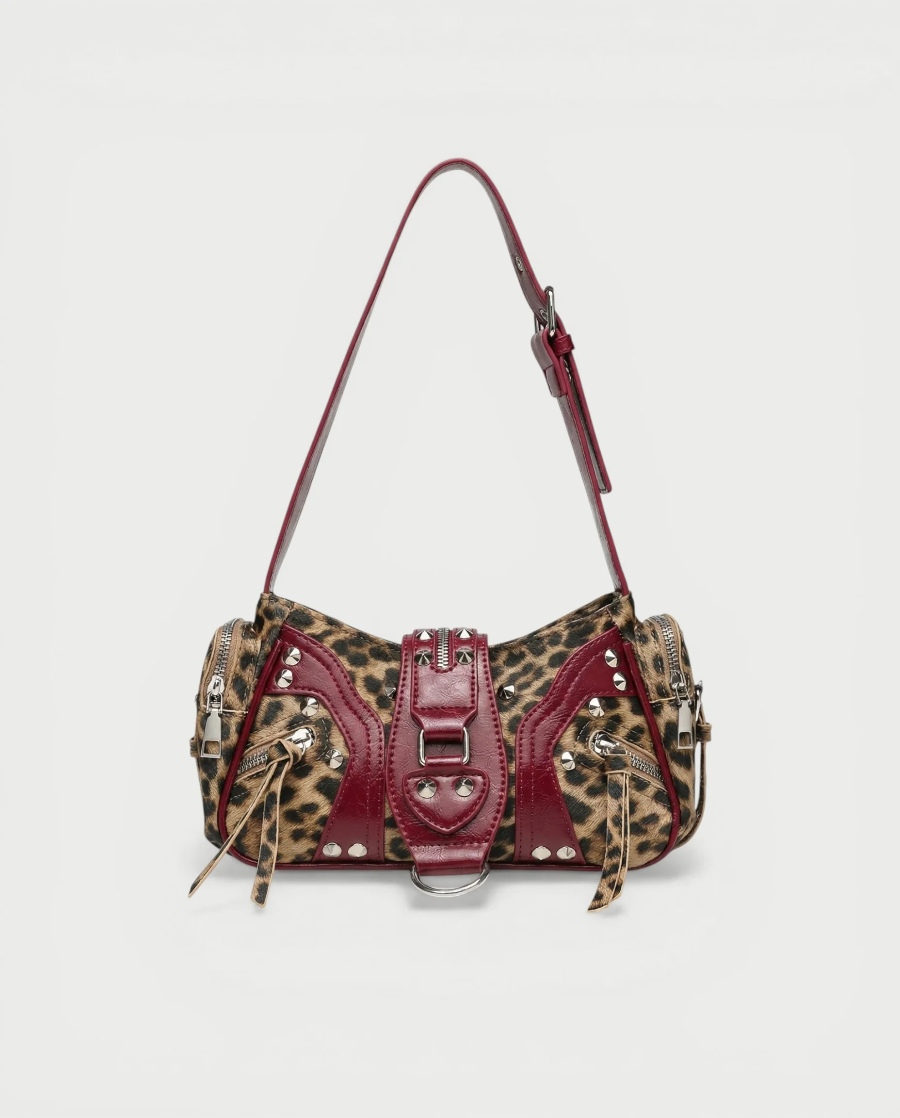 KORALIE Leopard Print Studded Handbag