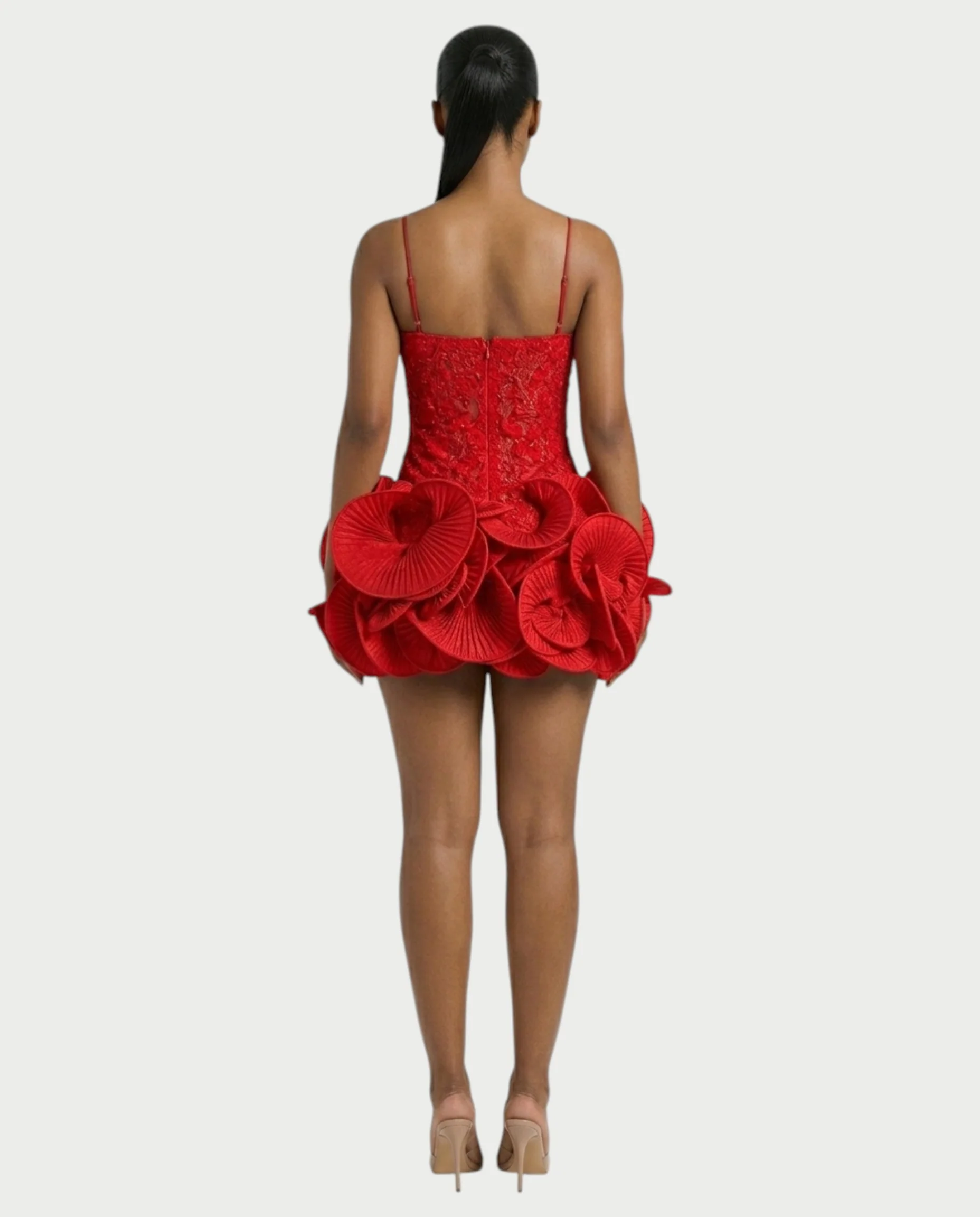 KOVA Flared Pleated Flounce Skirt Mini Dress - Image 2