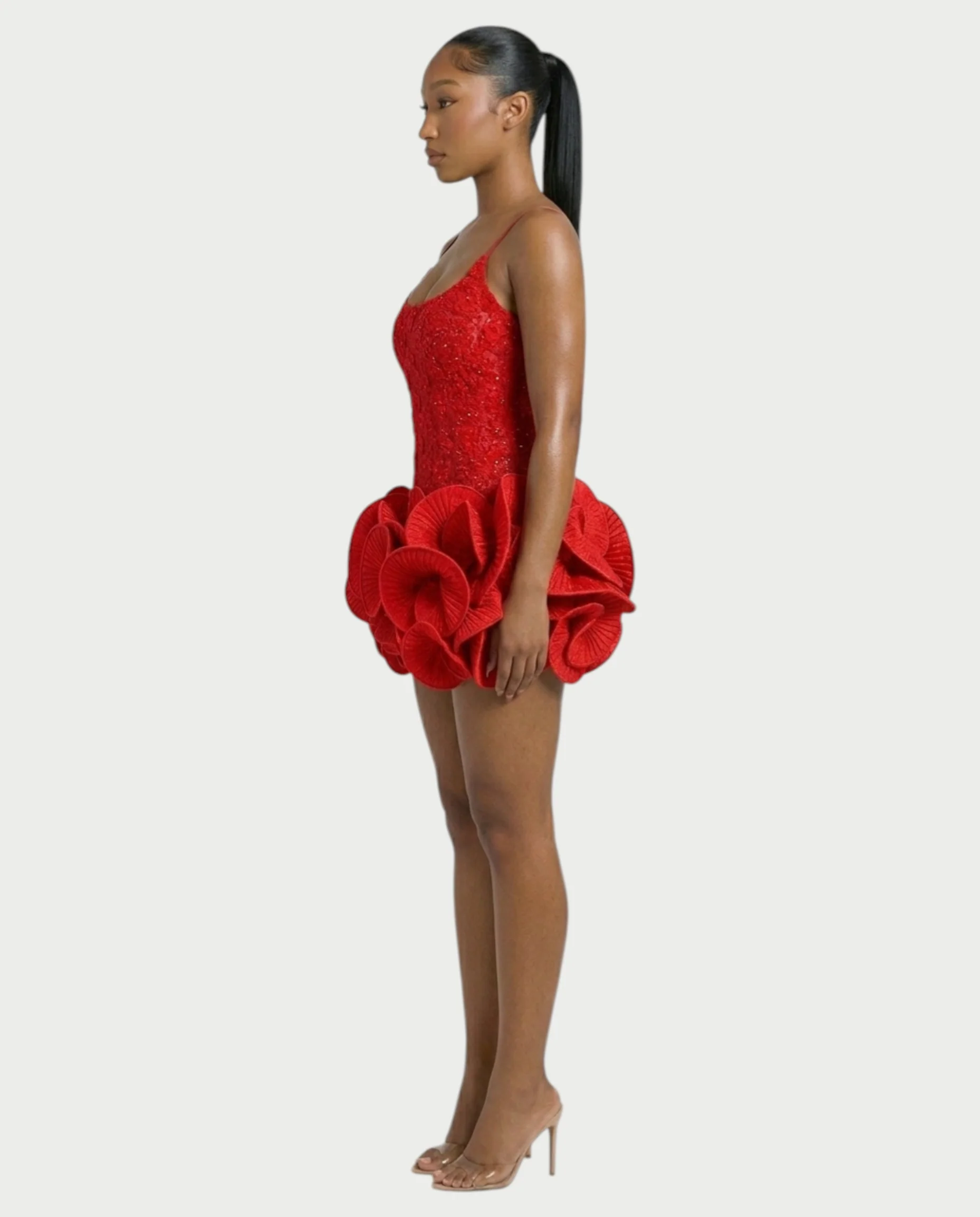 KOVA Flared Pleated Flounce Skirt Mini Dress - Image 3