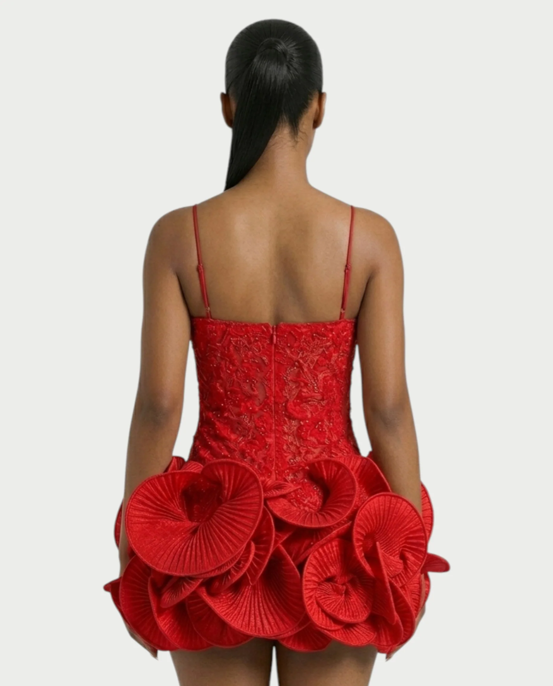 KOVA Flared Pleated Flounce Skirt Mini Dress - Image 5