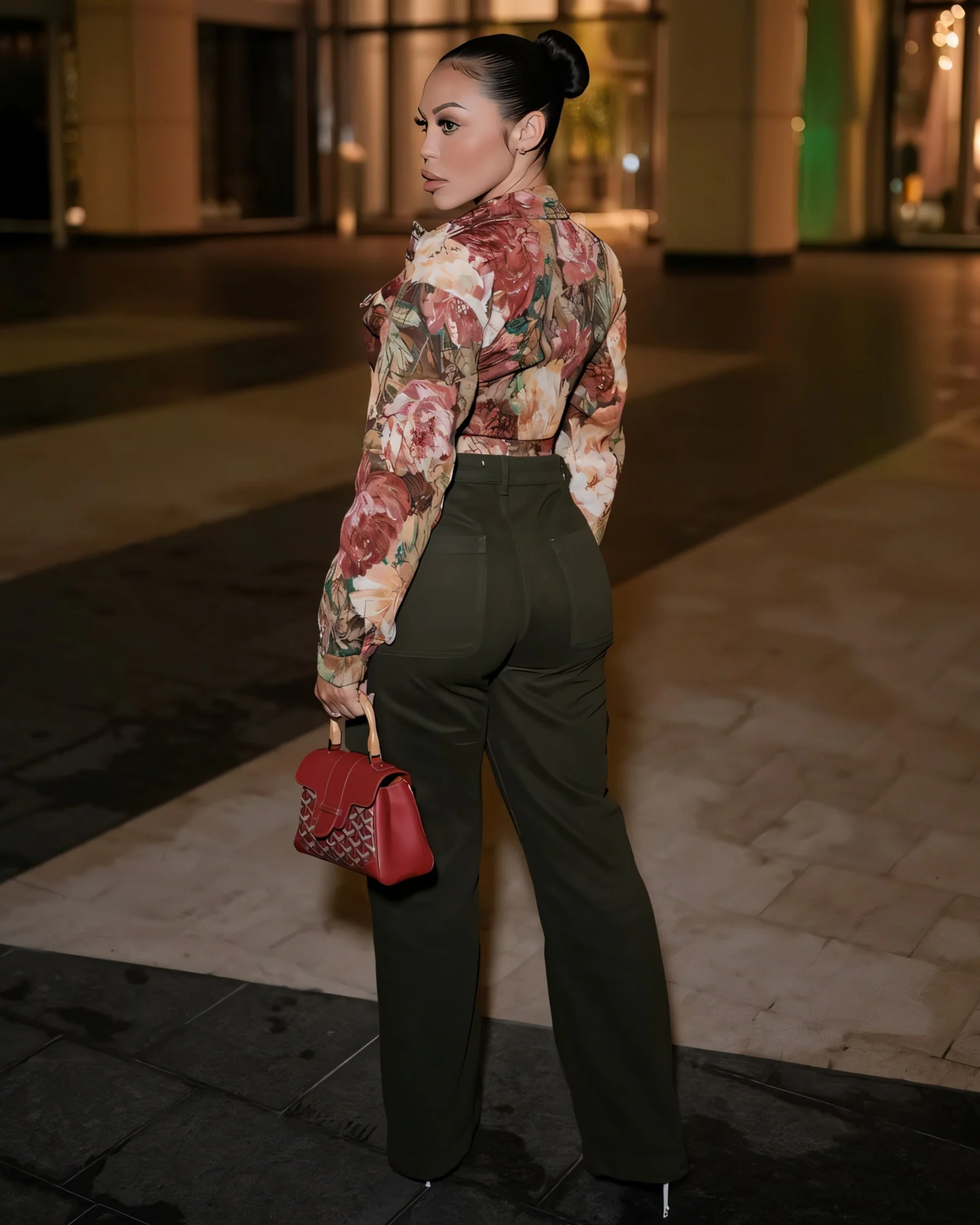 LAUREN Floral Print Cropped Jacket - Image 4
