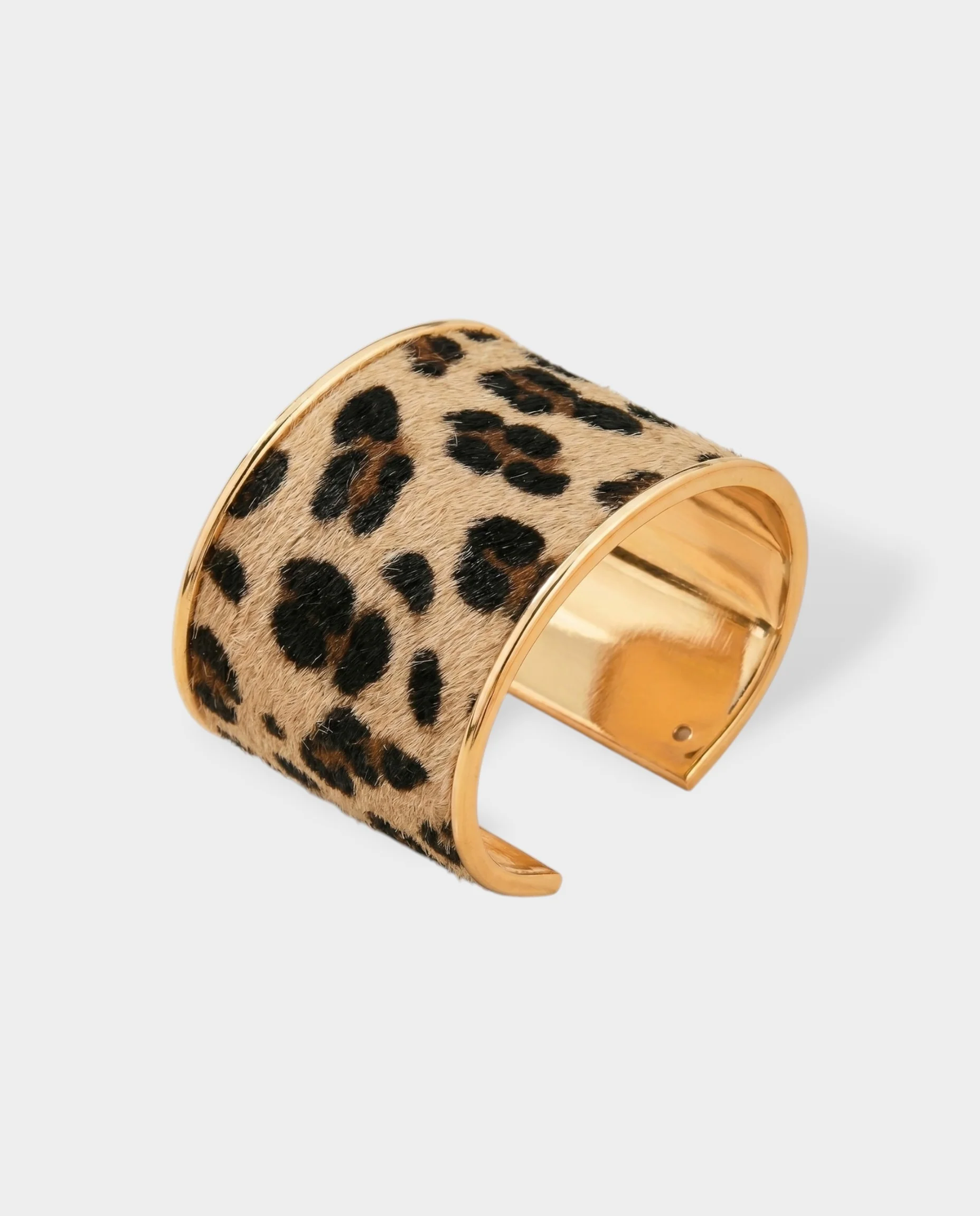 Leopard Faux Fur Wide Cuff Bracelet - Image 6