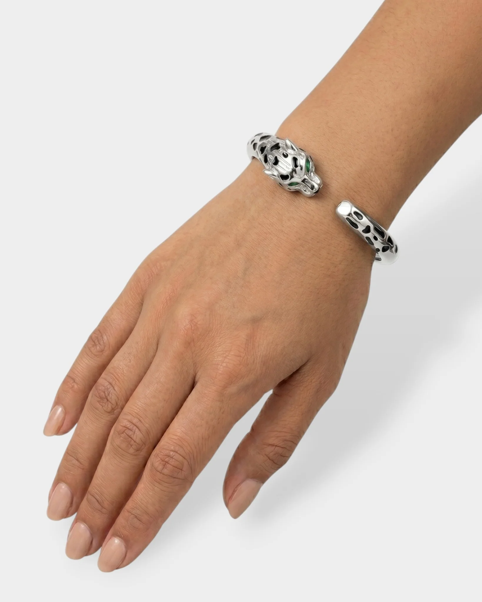 Leopard Hinged Cuff Bracelet - Image 3