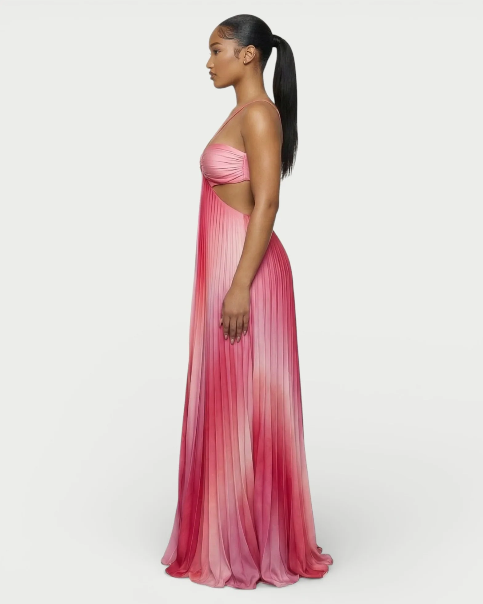LIVIANA Ombre Pleated Maxi Dress - Image 3
