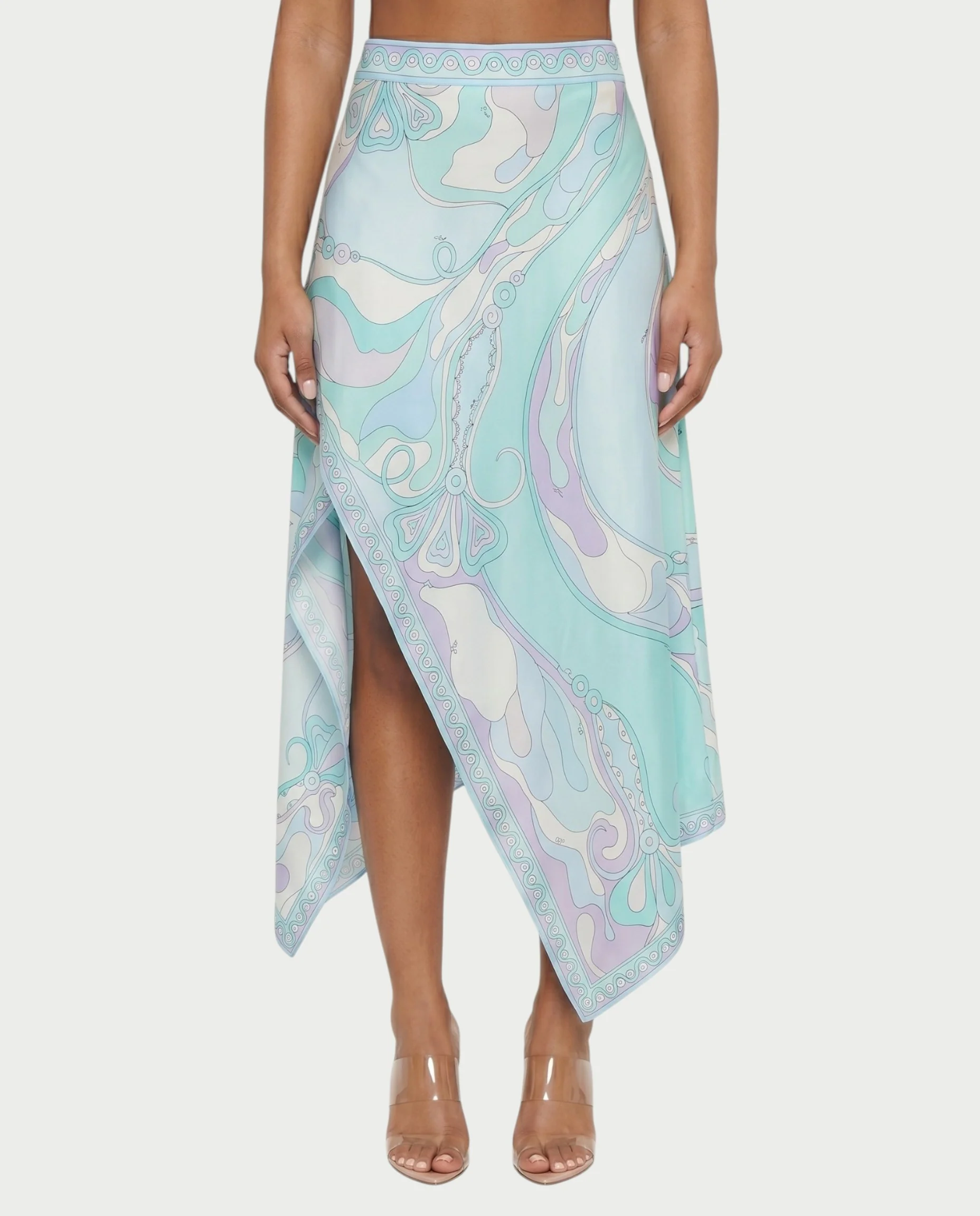 LOLINA Abstract Print Halter Top & Asymmetrical Skirt Set - Image 12
