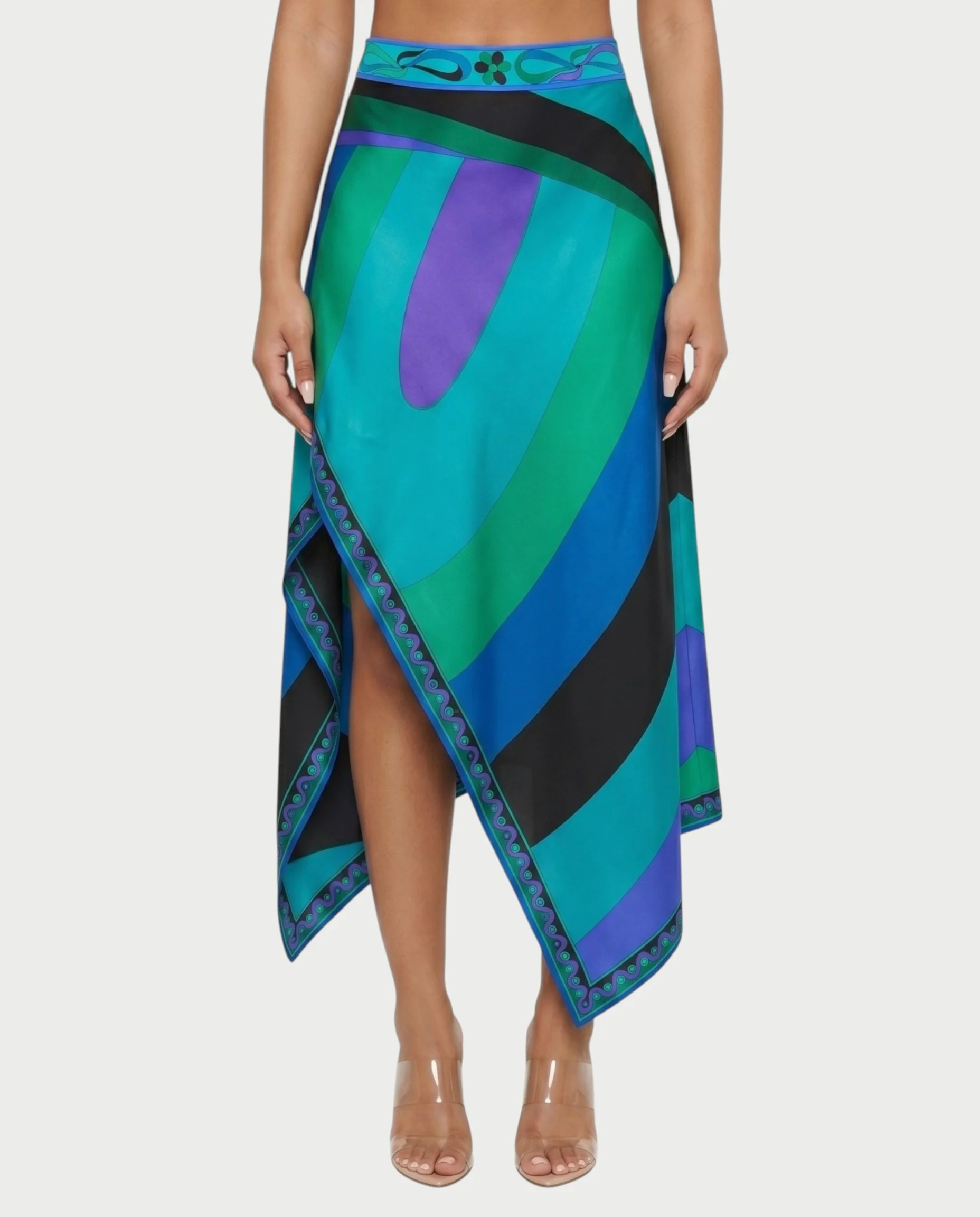 LOLINA Abstract Print Halter Top & Asymmetrical Skirt Set - Image 18