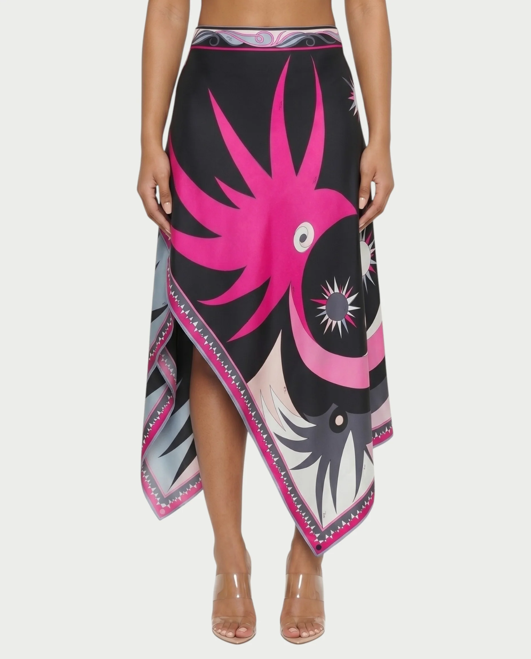LOLINA Abstract Print Halter Top & Asymmetrical Skirt Set - Image 6