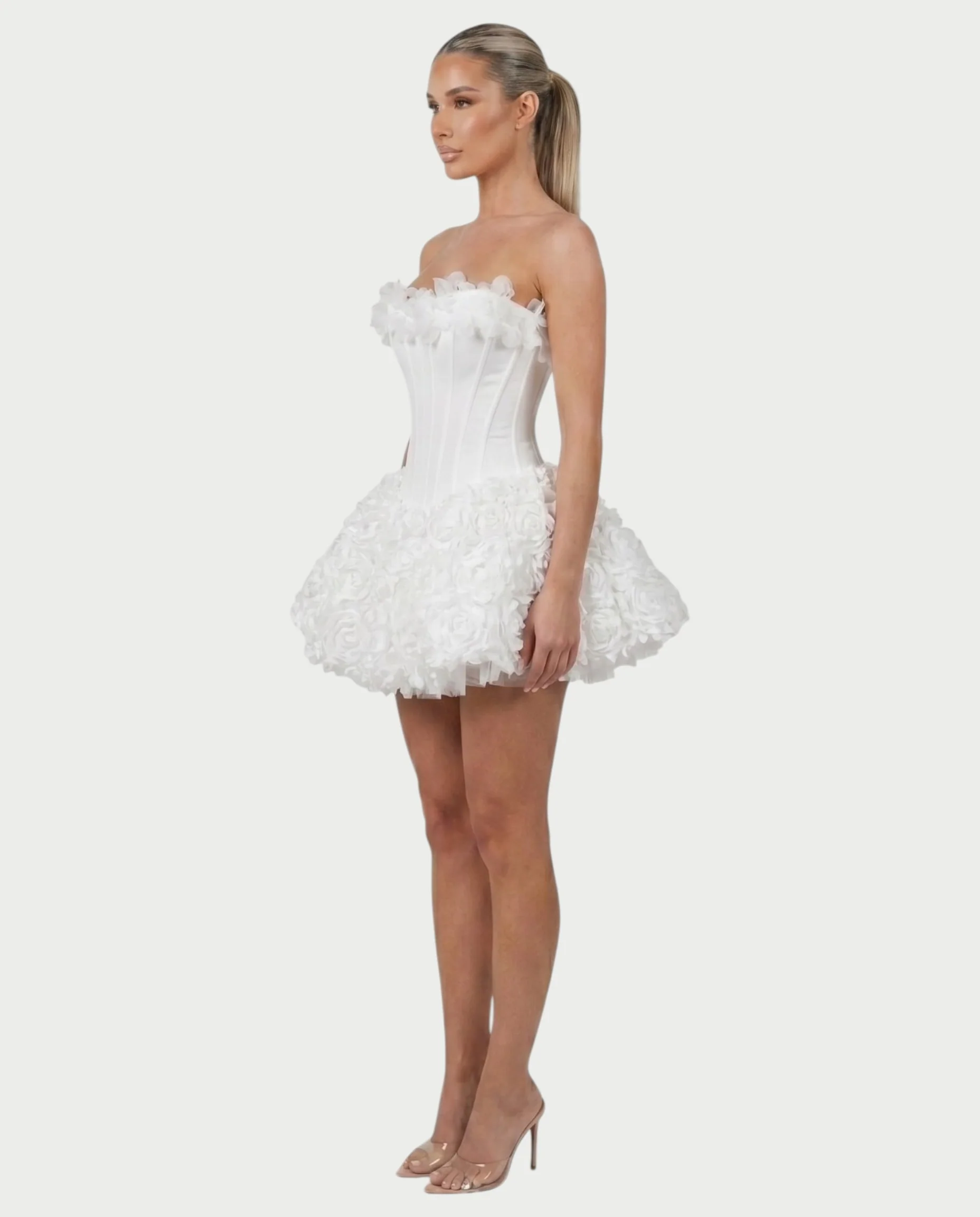 LONEYA Floral Strapless Ruffle Mini Dress - Image 18