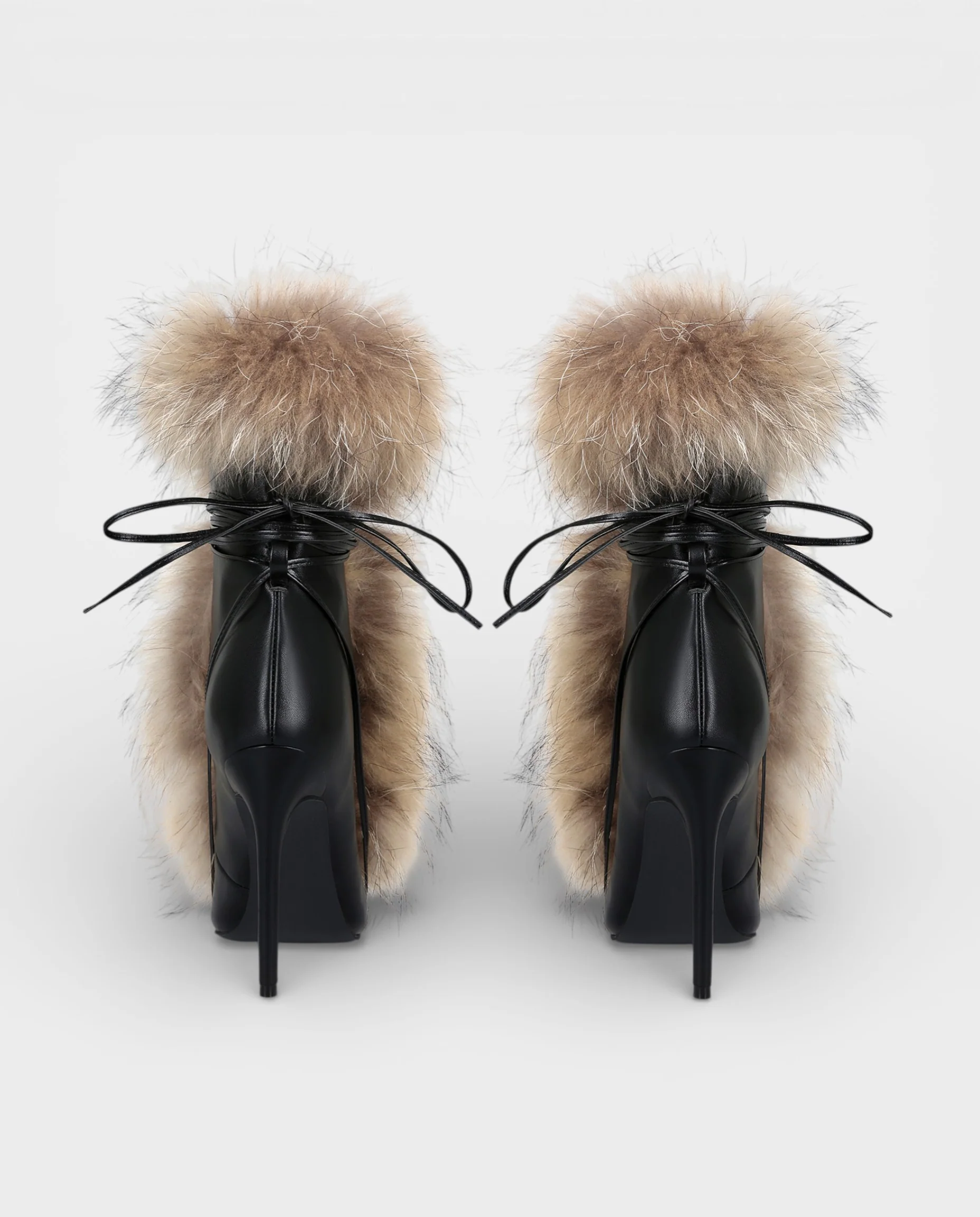 LORINA Faux-Fur Pointed-Toe Bootie Heels - Image 4