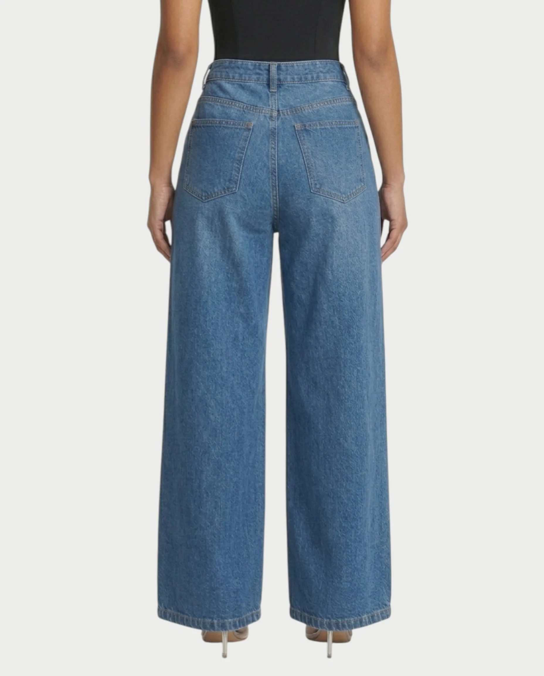 LUNARIA Wide-Leg Gold Motif Denim Pants - Image 10