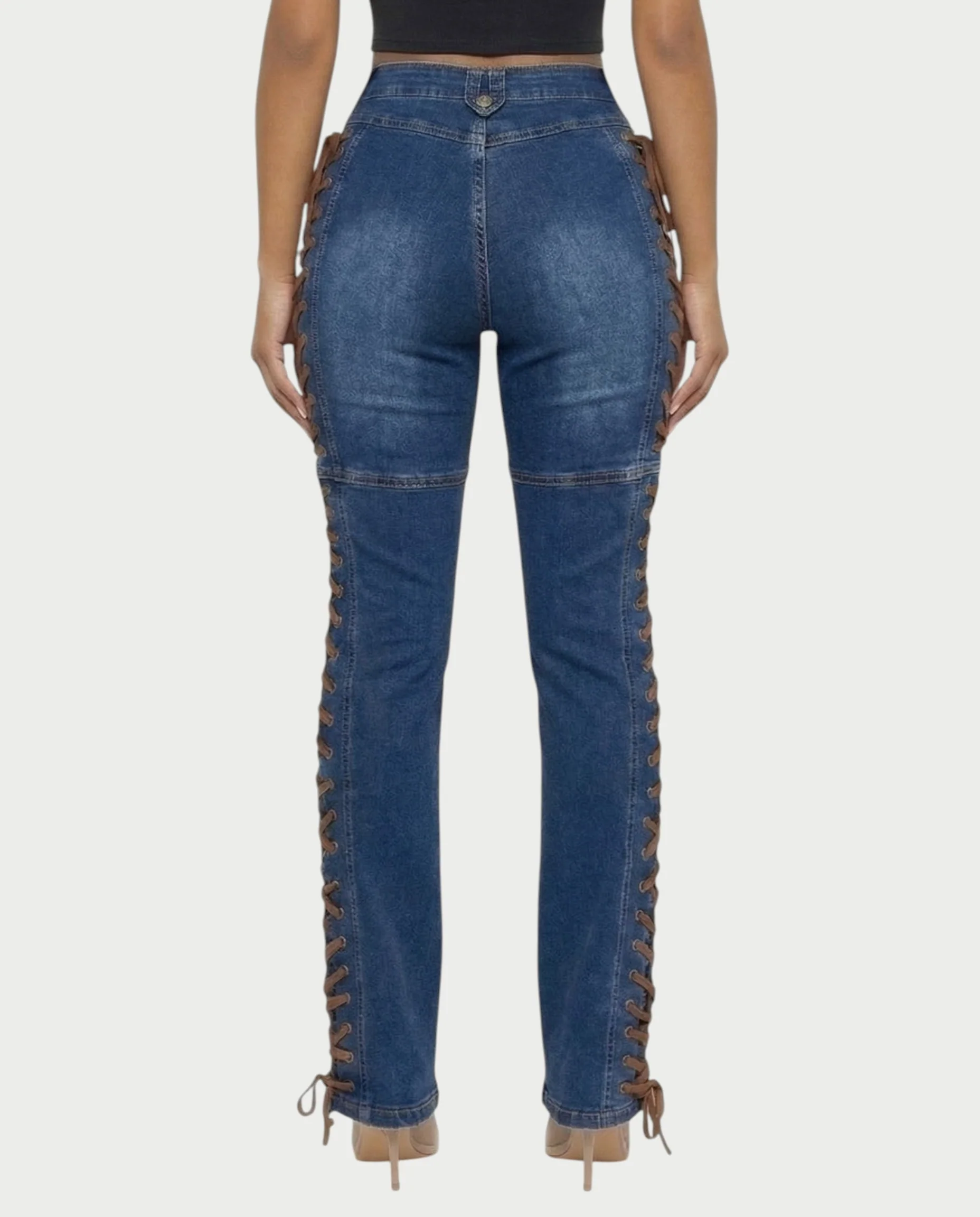 MAEVA Lace-Up Side Detail High-Waist Straight-Leg Pants - Image 22