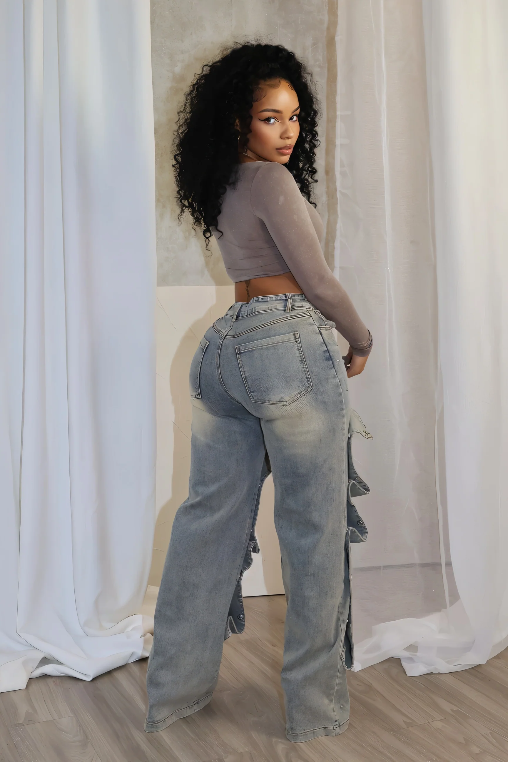 MAEVE Button Baggy Jeans - Image 4