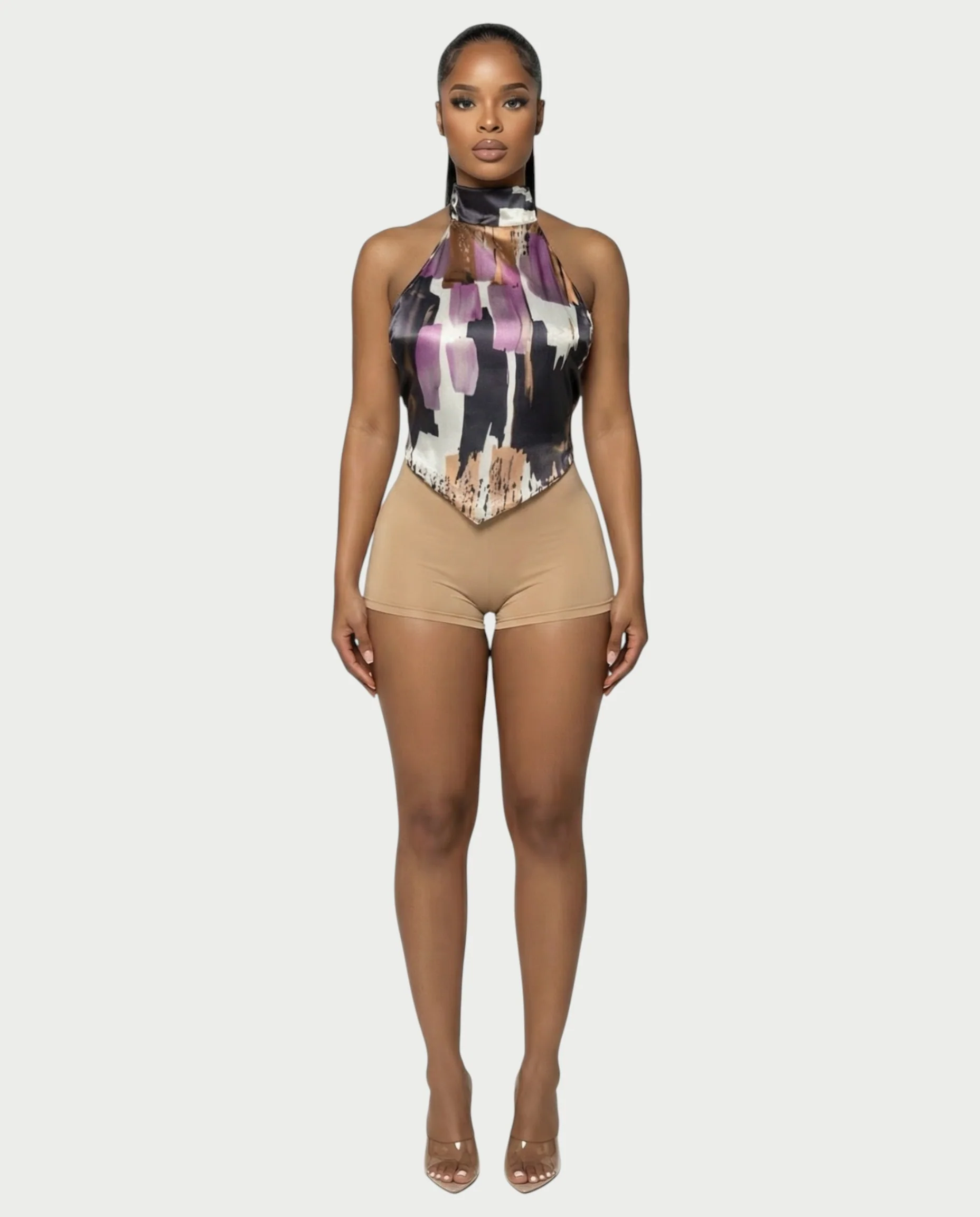 MAEVYN Backless High Neck Top & Shorts Set - Image 6