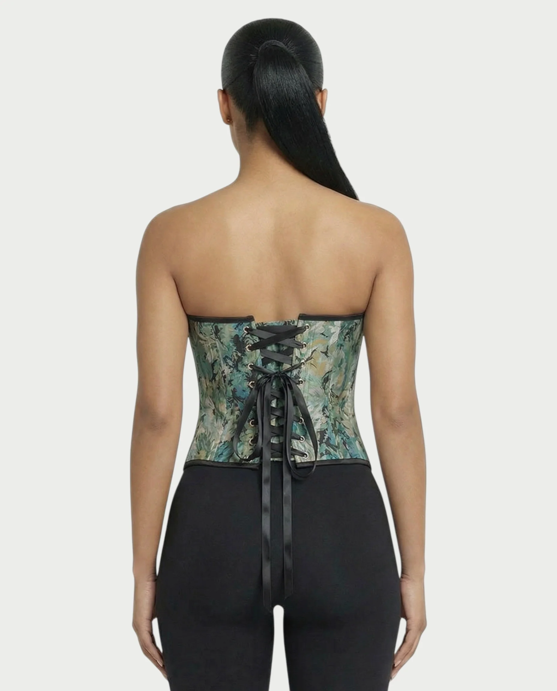 MALVA Emerald Floral Tapestry Corset Top - Image 2