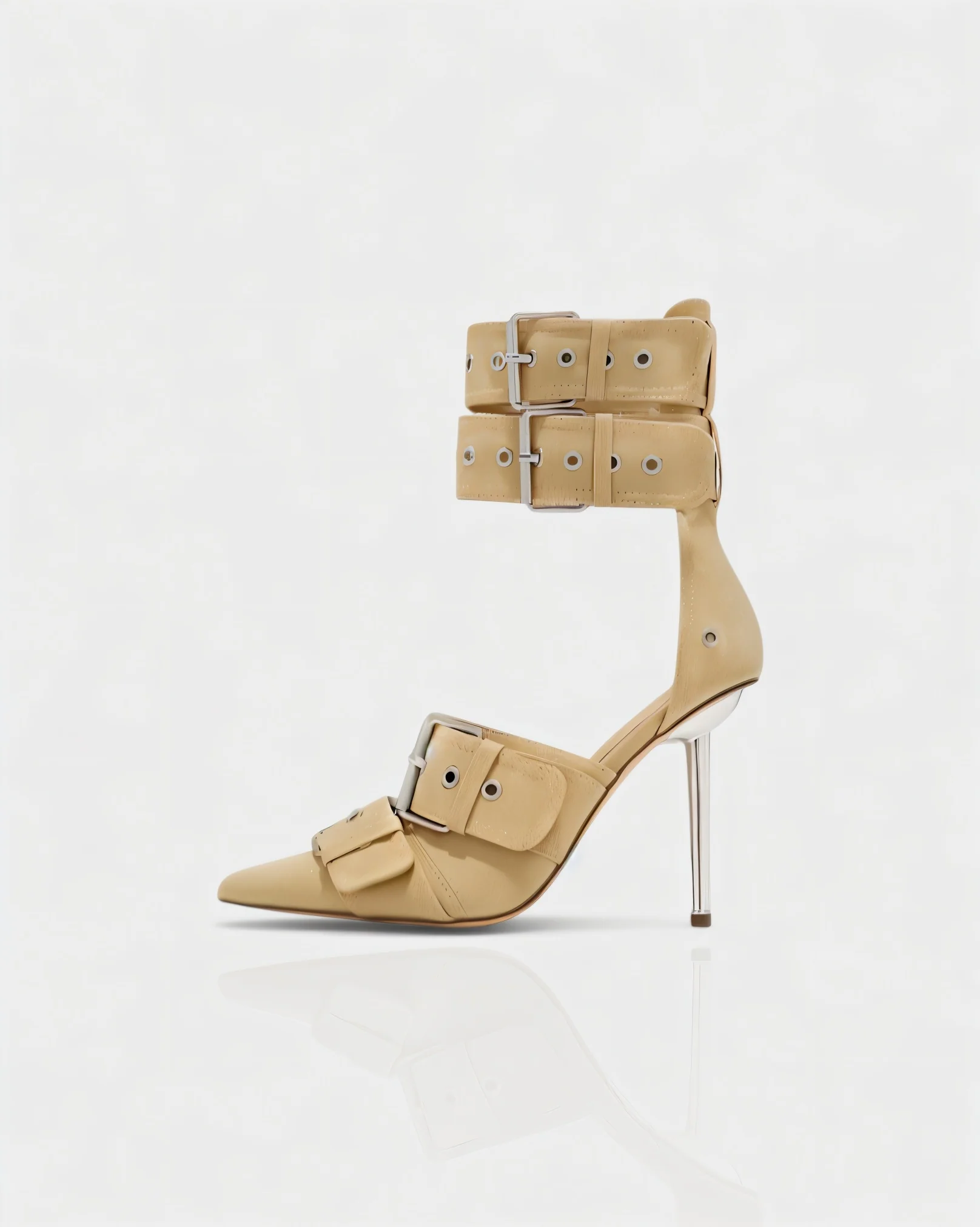 MARILYN Buckle Strap Pointed-Toe Stiletto Heels - Image 6