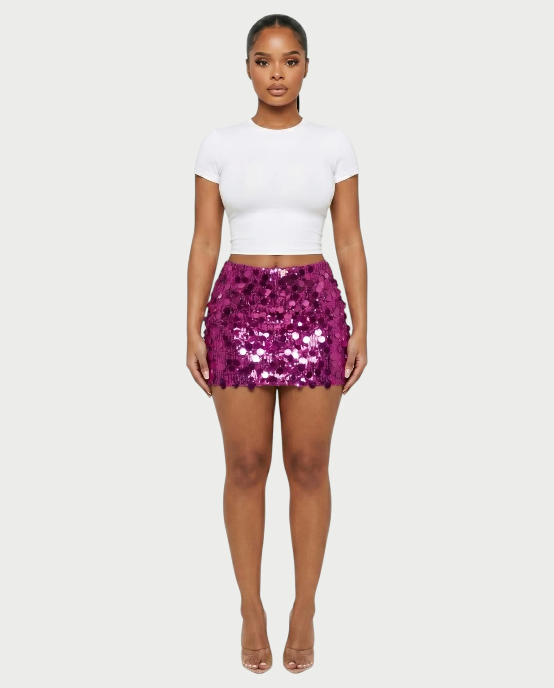 MARIMA Sequin Disc Embellished Mini Skirt - Image 34