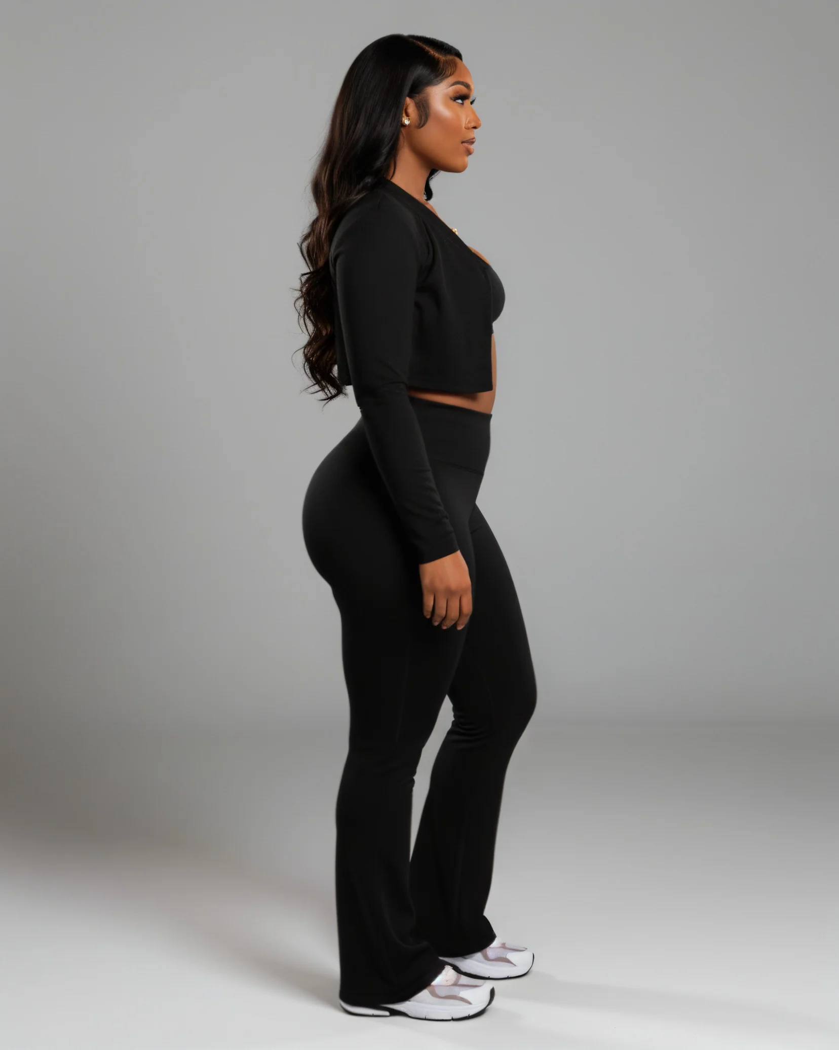 MARJORIE 3-Piece Zip Up Top & Flare Pants Set - Image 11