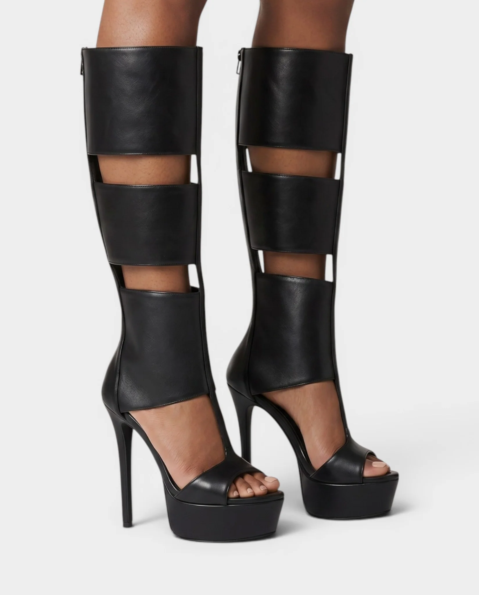 MARLITA Open Panel High Heel Stiletto Boots