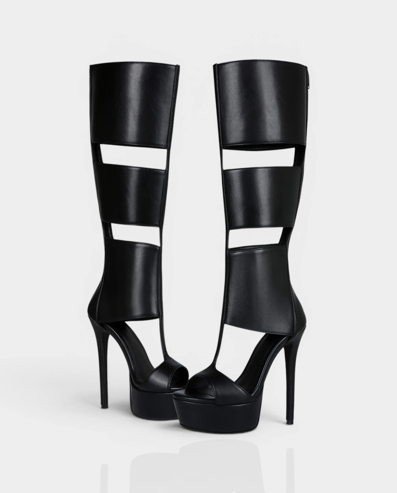 MARLITA Open Panel High Heel Stiletto Boots - Image 5