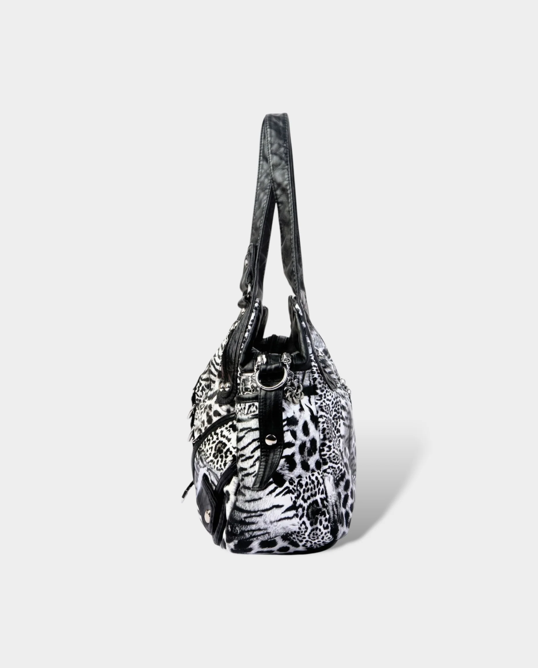 MELIA Multi-Pocket Faux Leather Leopard Handbag - Image 4
