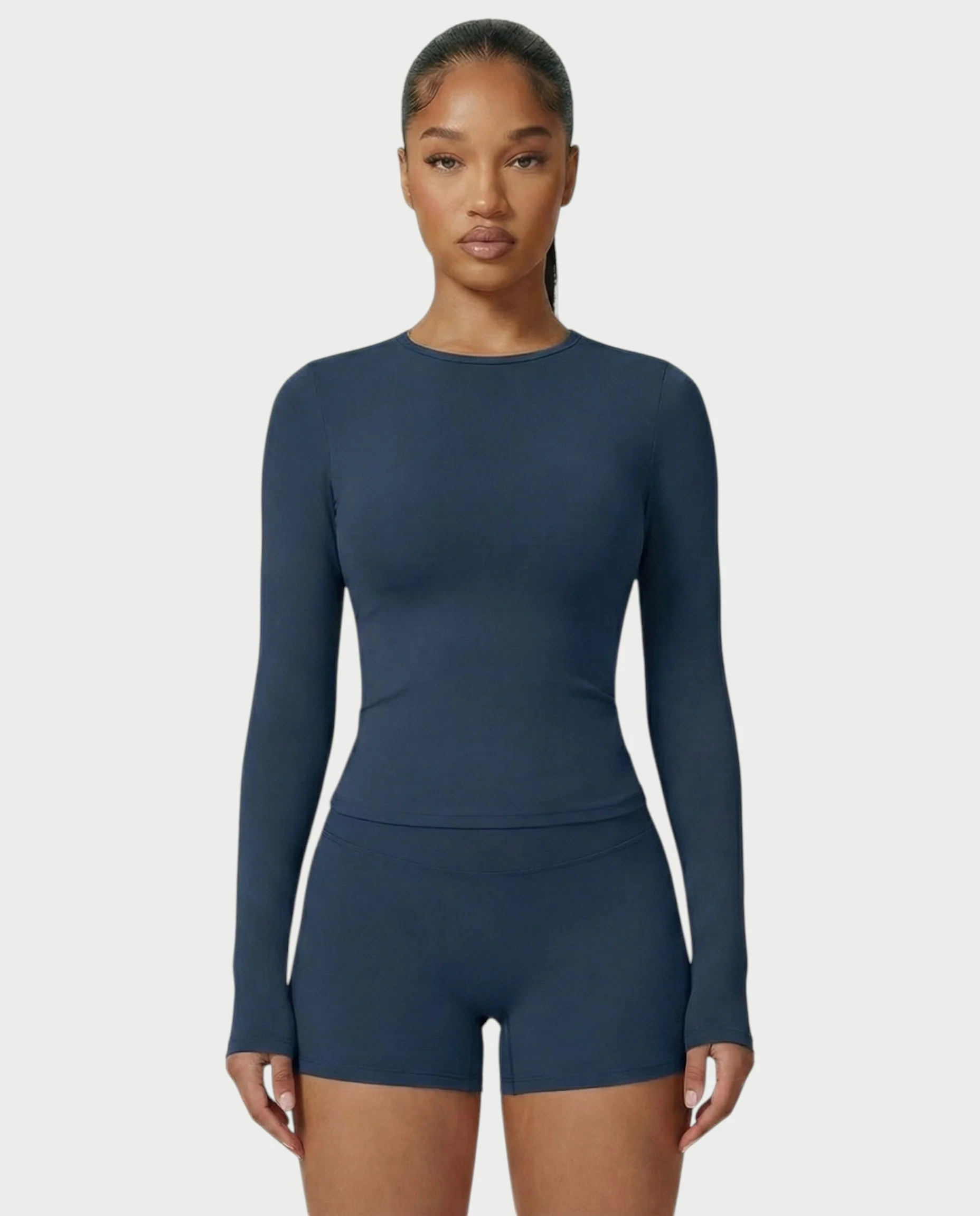 MELYA Long Sleeve Sporty Crew Neck Top - Image 37