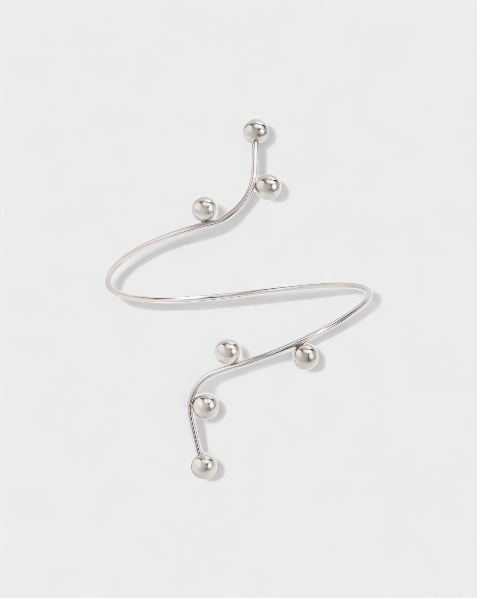 Metal Ball Accent Arm Cuff Bracelet - Image 6