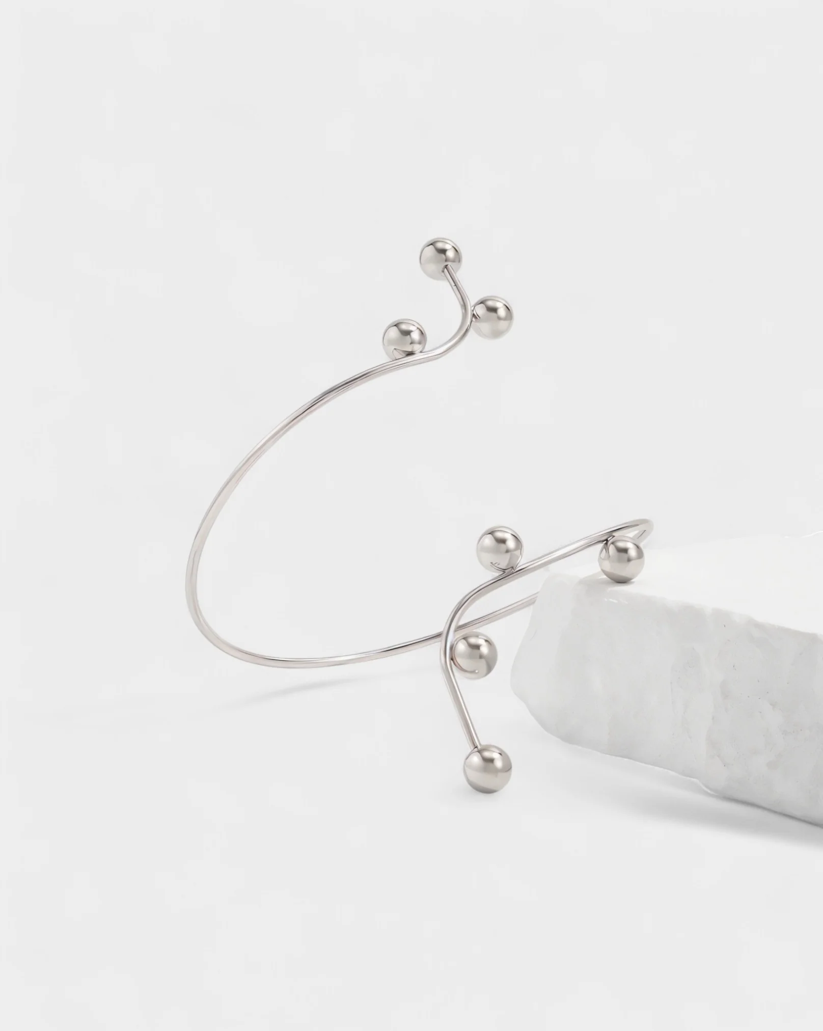 Metal Ball Accent Arm Cuff Bracelet - Image 7