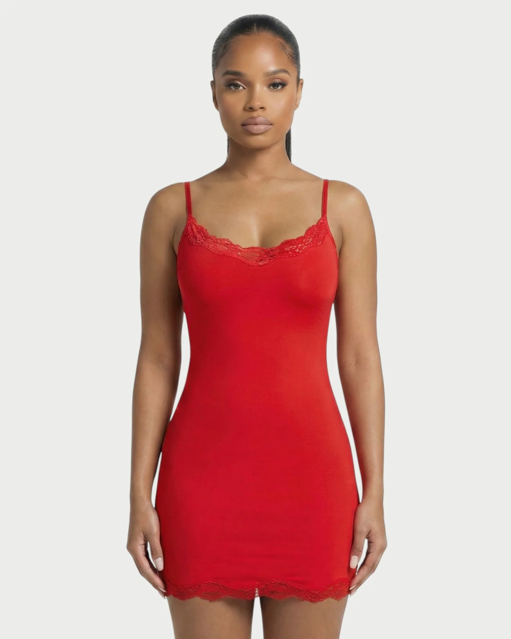 MEVAYA Lace-Trim Cami Bodycon Mini Dress - Image 17
