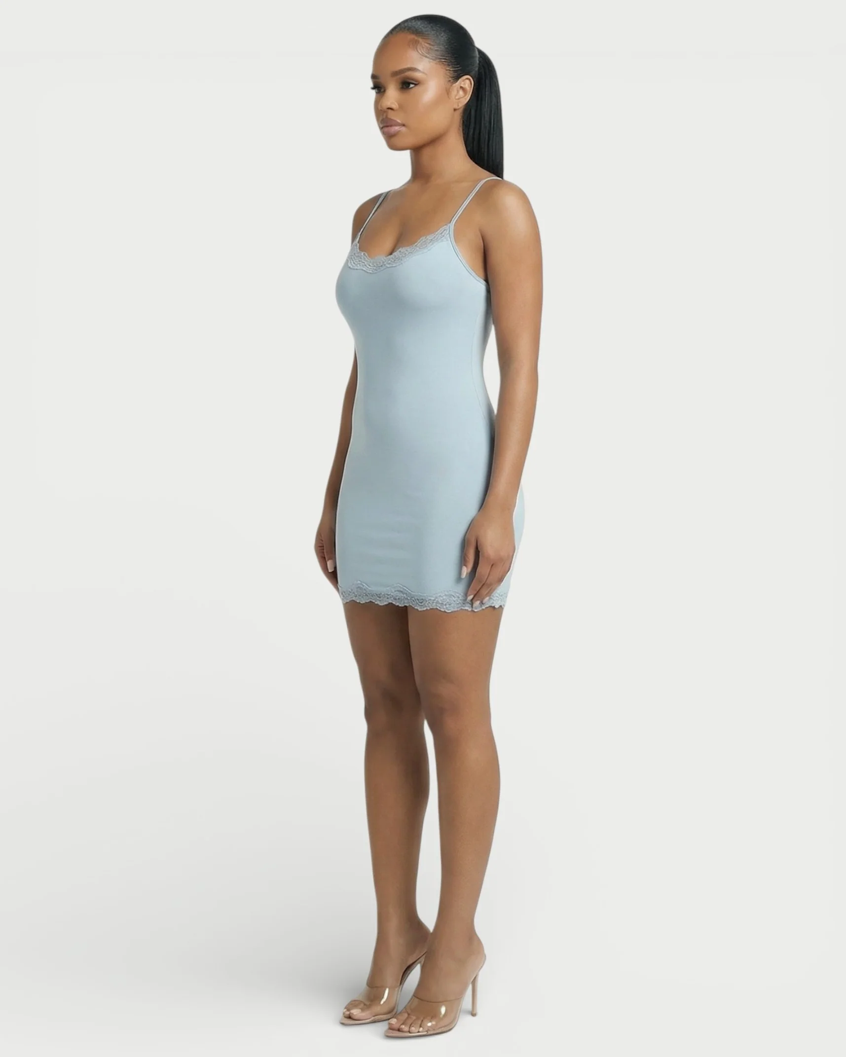MEVAYA Lace-Trim Cami Bodycon Mini Dress - Image 28