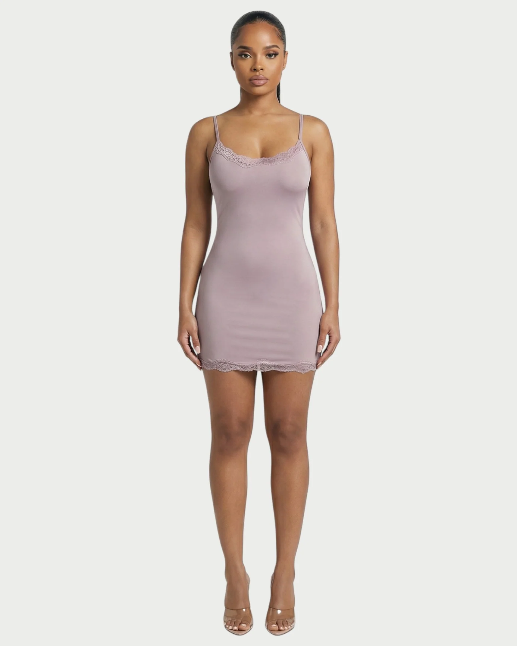 MEVAYA Lace-Trim Cami Bodycon Mini Dress - Image 31