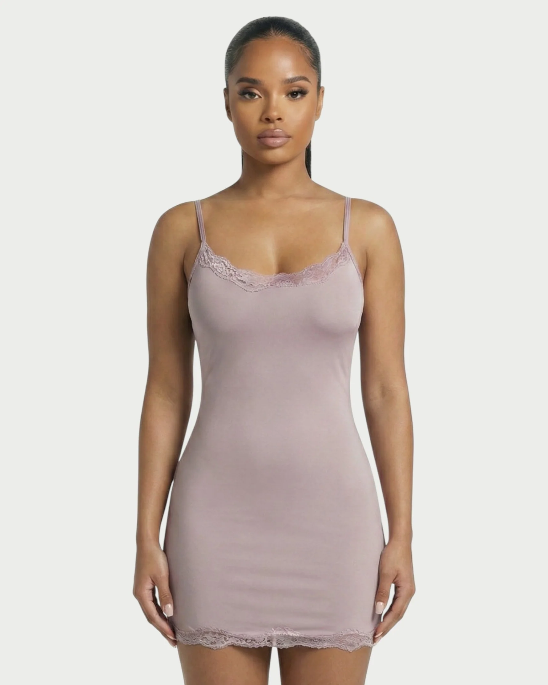 MEVAYA Lace-Trim Cami Bodycon Mini Dress - Image 32