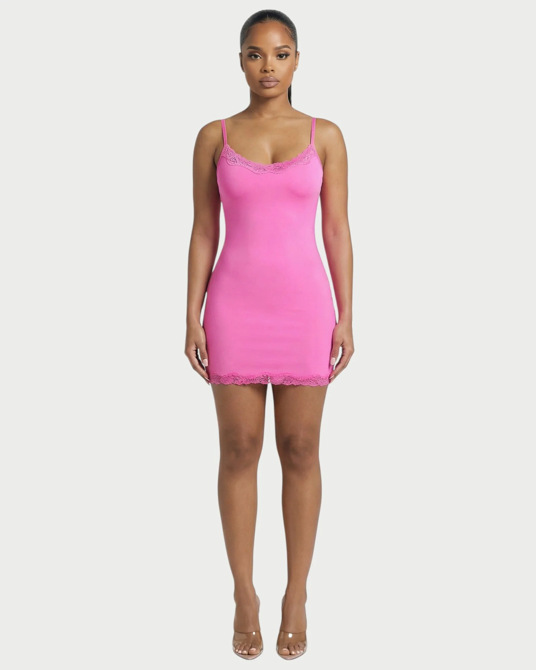 MEVAYA Lace-Trim Cami Bodycon Mini Dress - Image 36