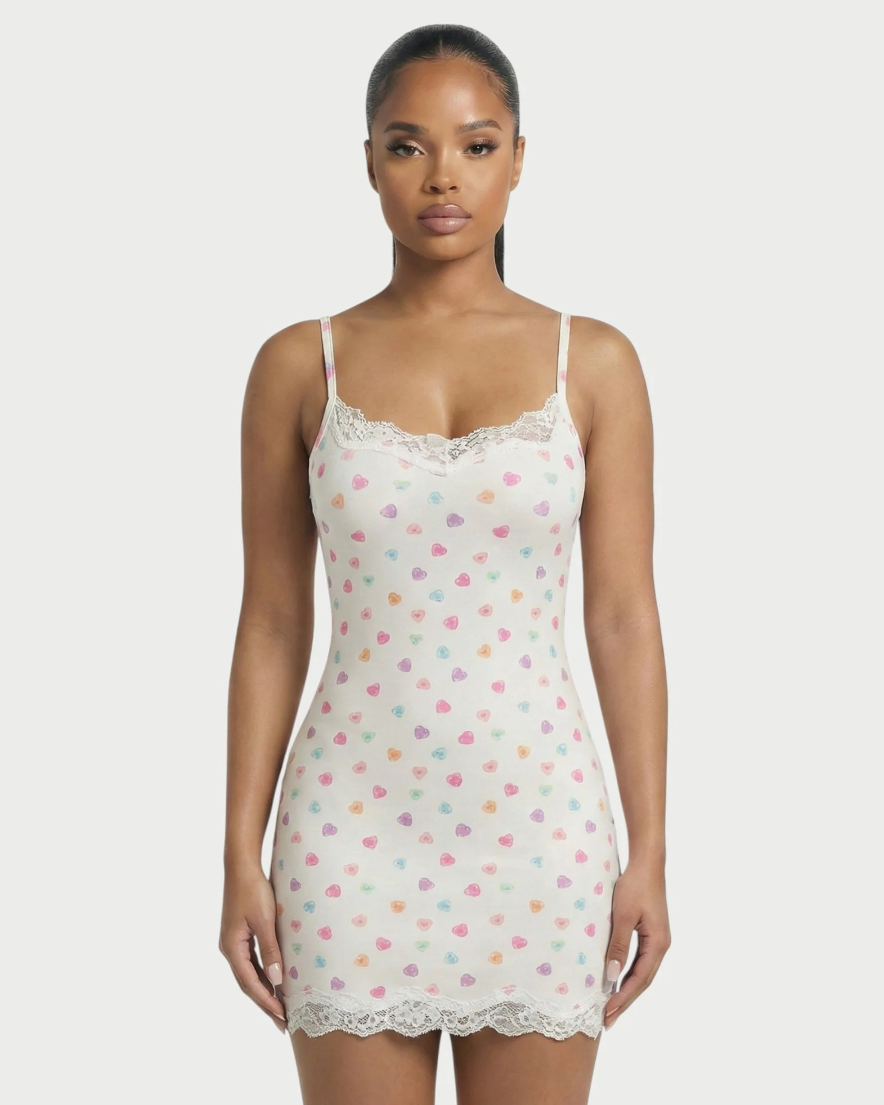MEVAYA Lace-Trim Cami Bodycon Mini Dress - Image 52