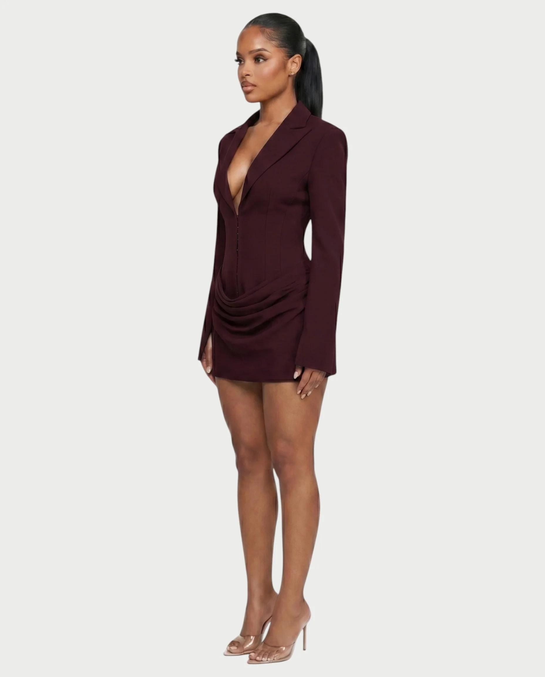 MIKAY Ruched Blazer Bodycon Mini Dress - Image 13