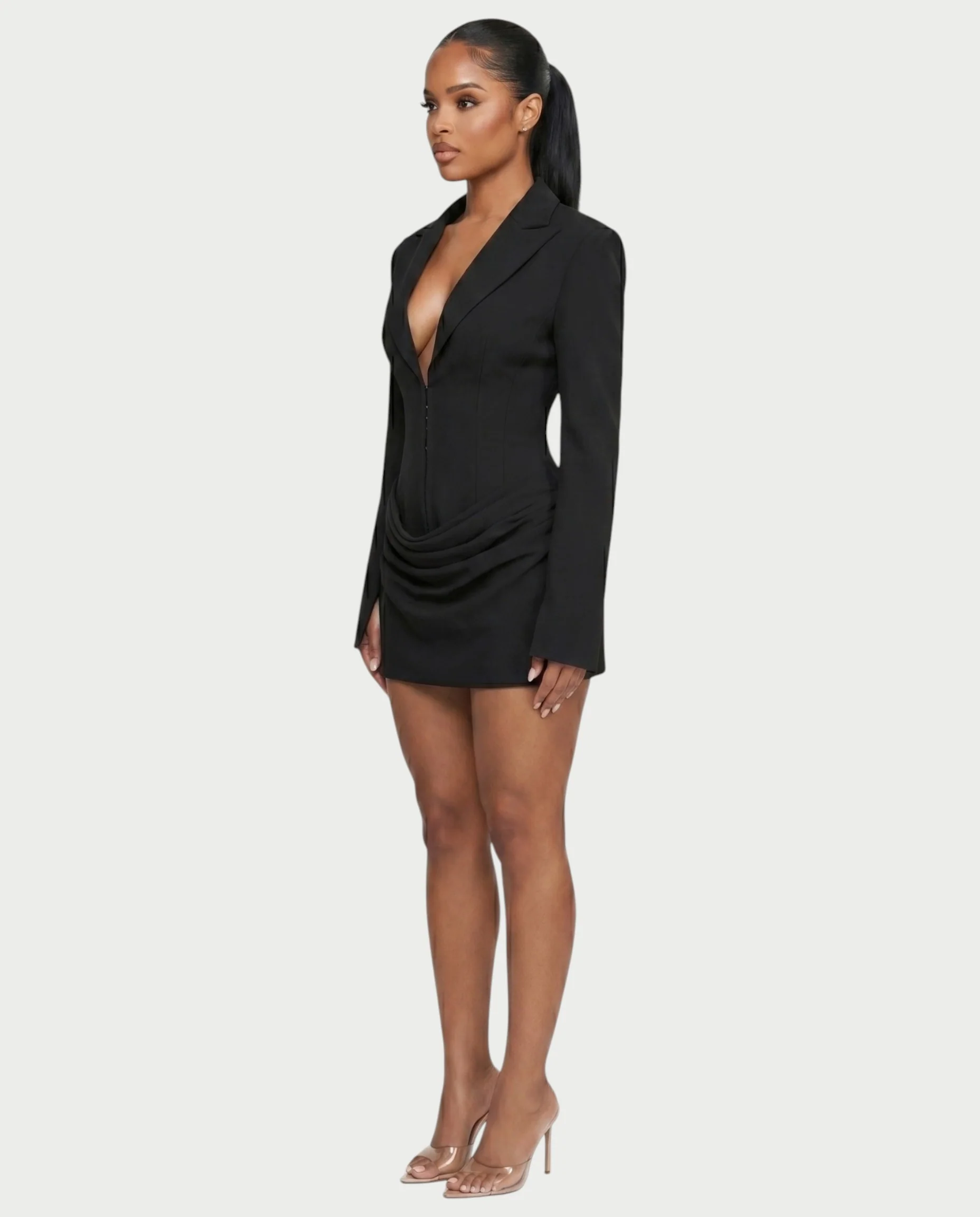 MIKAY Ruched Blazer Bodycon Mini Dress - Image 3