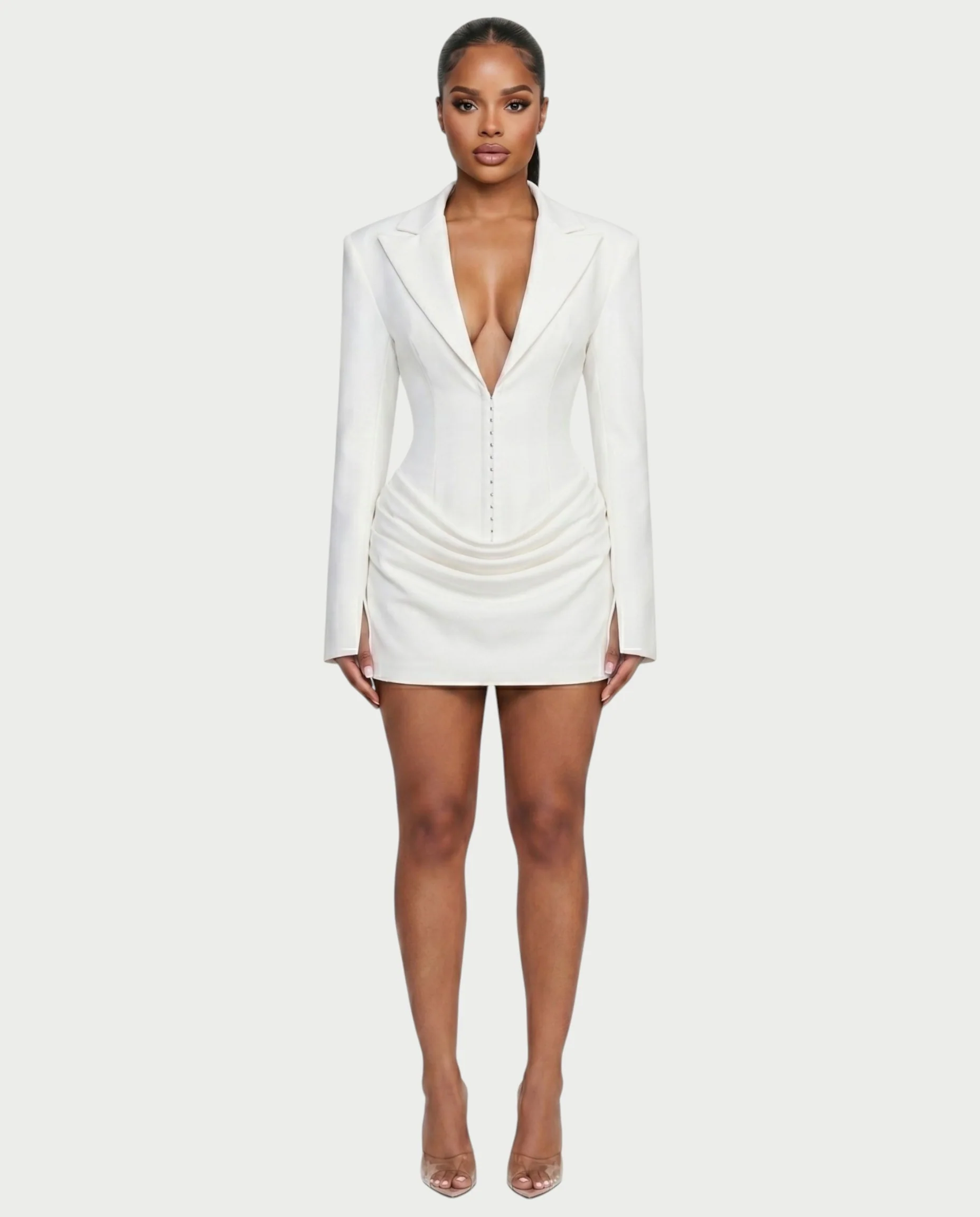 MIKAY Ruched Blazer Bodycon Mini Dress - Image 6