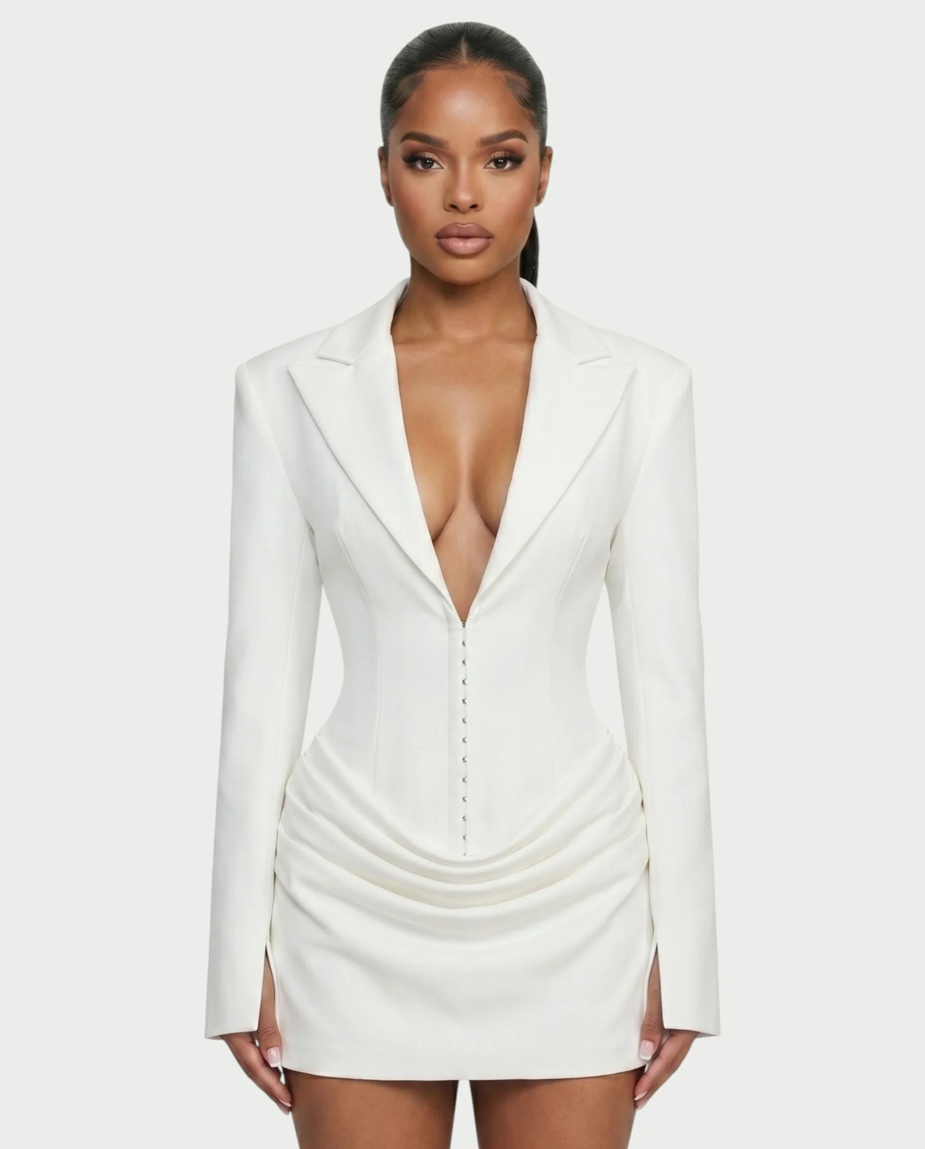 MIKAY Ruched Blazer Bodycon Mini Dress - Image 9