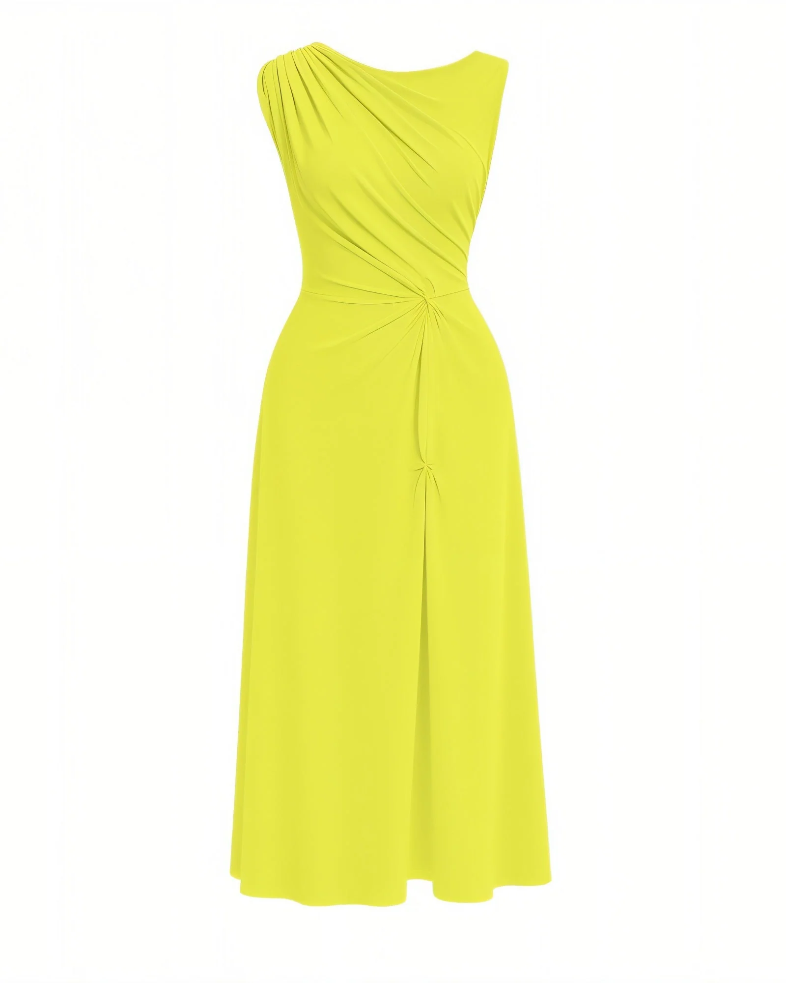 MIREN One-Shoulder Draped High Slit Maxi Dress - Image 10