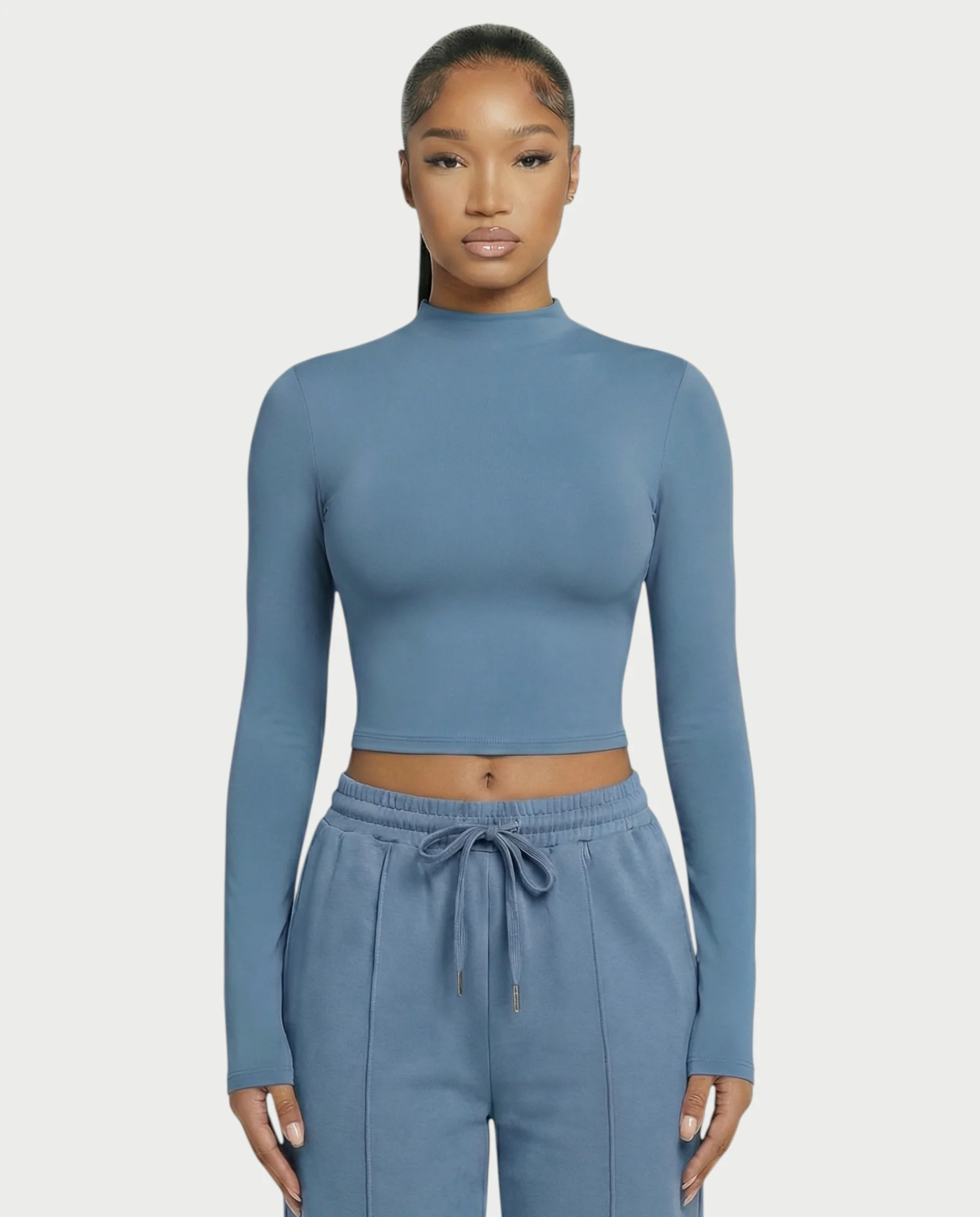 Mock Neck Seamless Long Sleeve Top - Image 13
