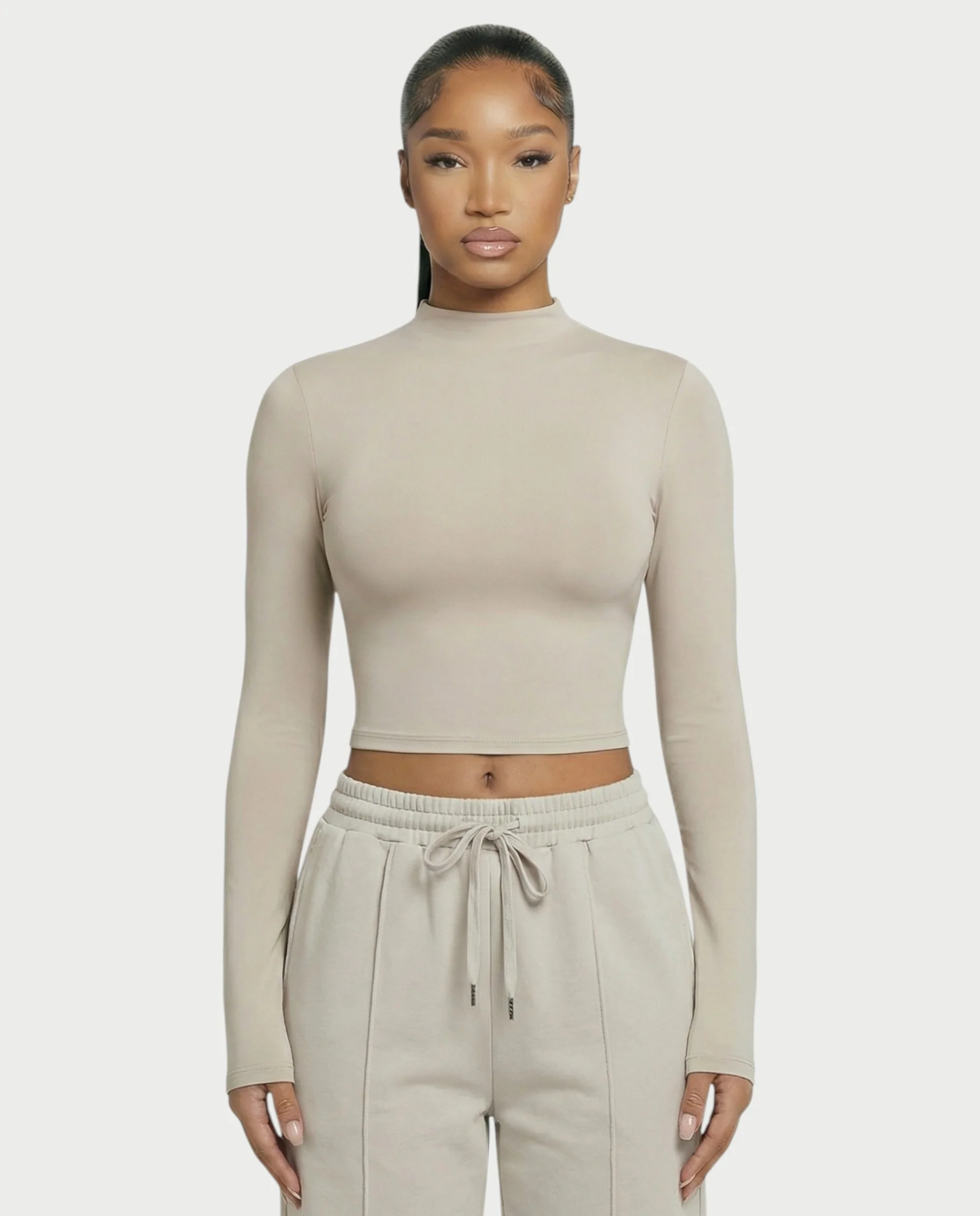 Mock Neck Seamless Long Sleeve Top - Image 17
