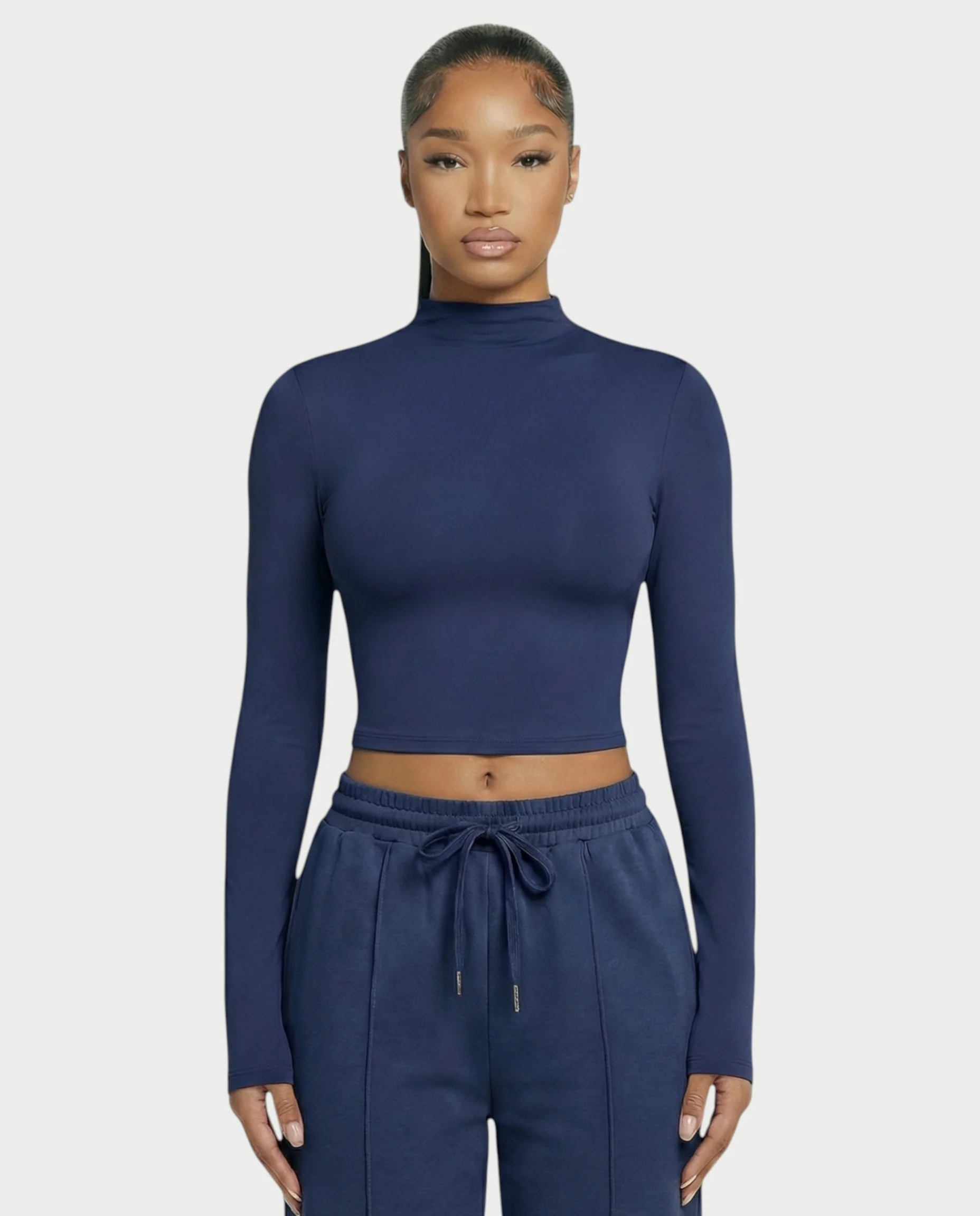 Mock Neck Seamless Long Sleeve Top - Image 21