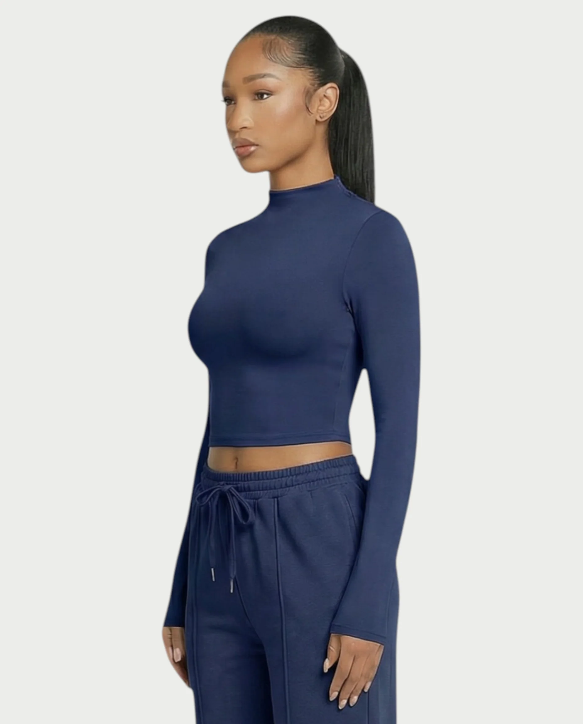 Mock Neck Seamless Long Sleeve Top - Image 23