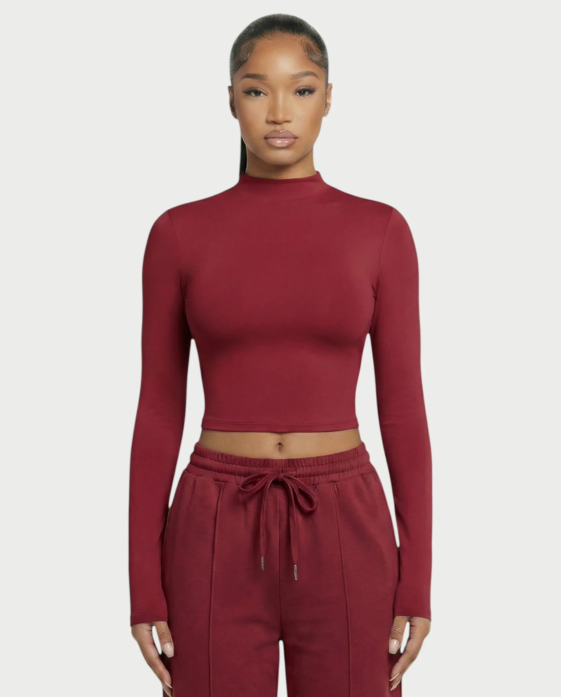 Mock Neck Seamless Long Sleeve Top - Image 25